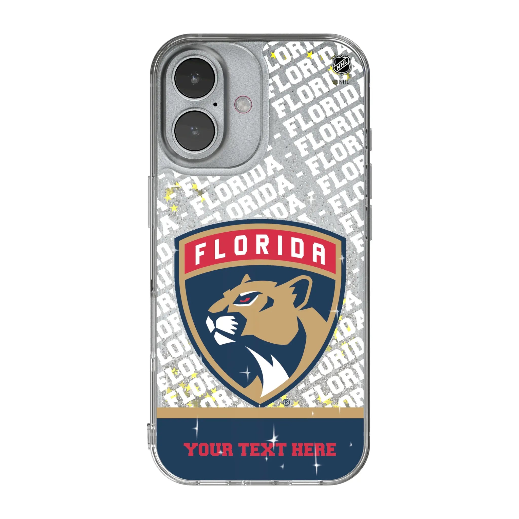 Florida Panthers Personalized EndZone Plus iPhone Glitter Phone Case for Apple iPhone