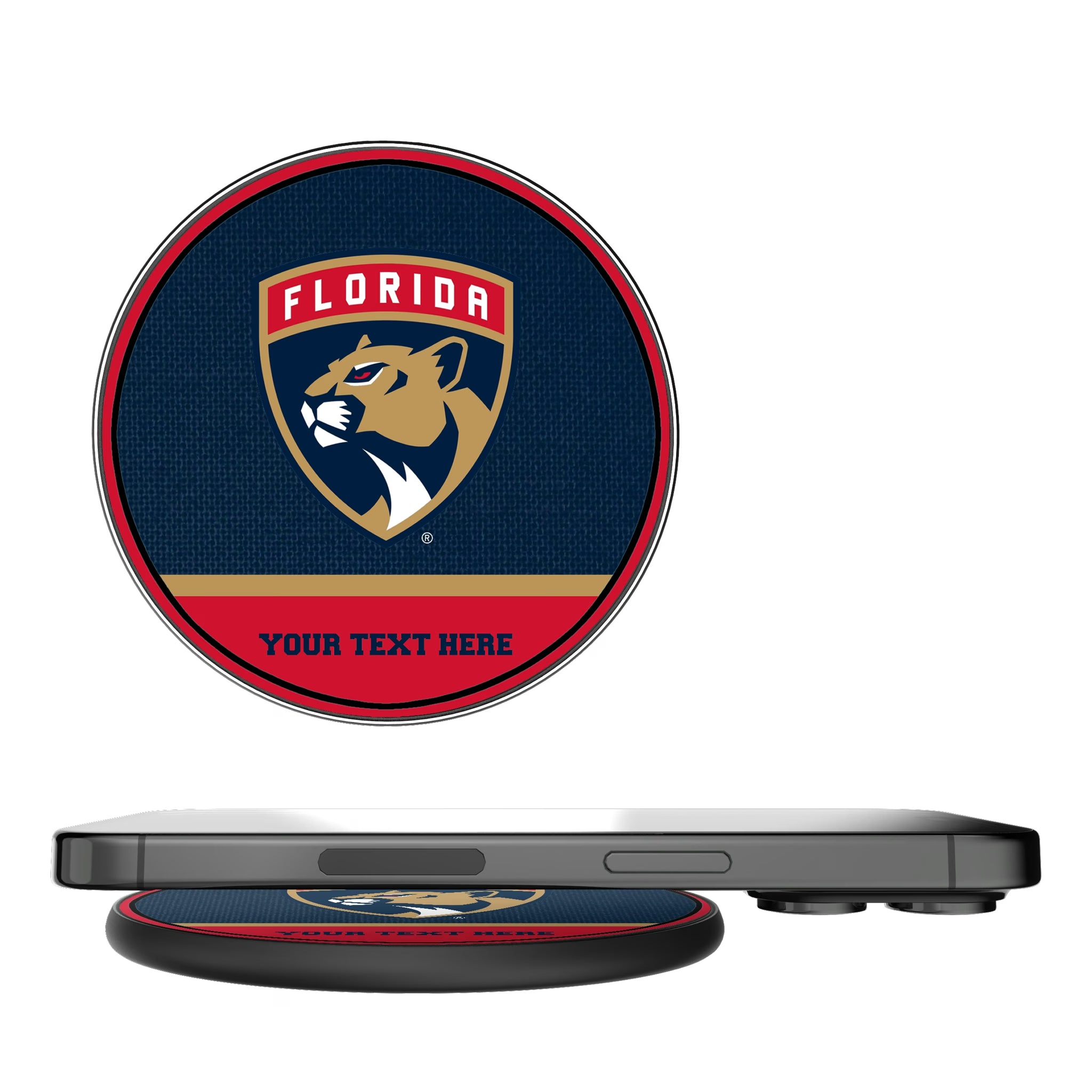 Florida Panthers Personalized Endzone Solid 15-Watt Wireless Charger