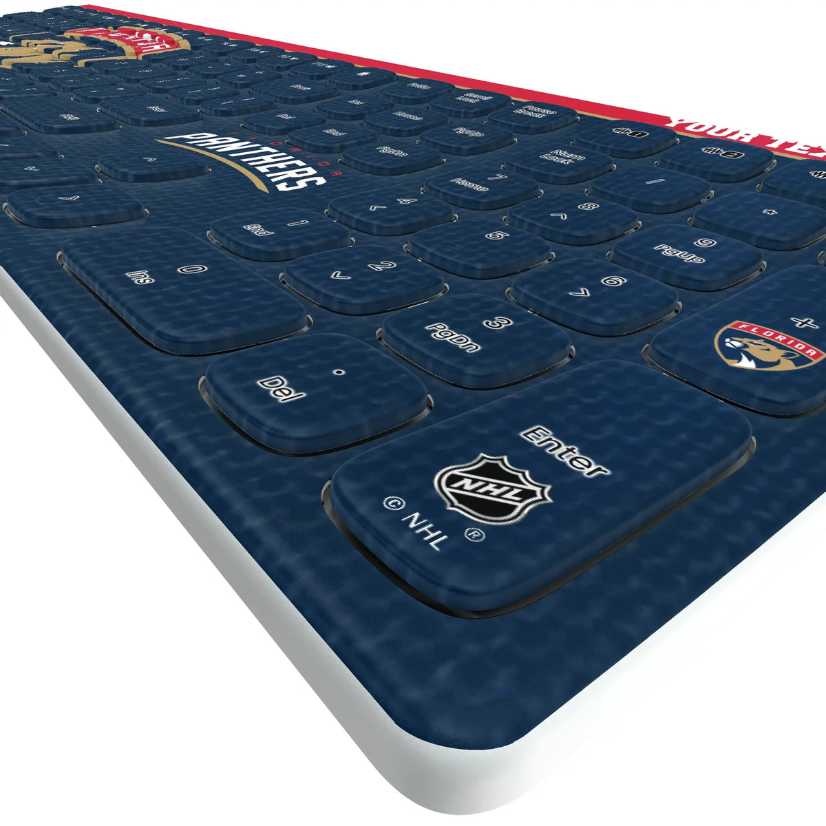 Florida Panthers Personalized Endzone Solid KKB605 Curved Wireless Keyboard - Detail