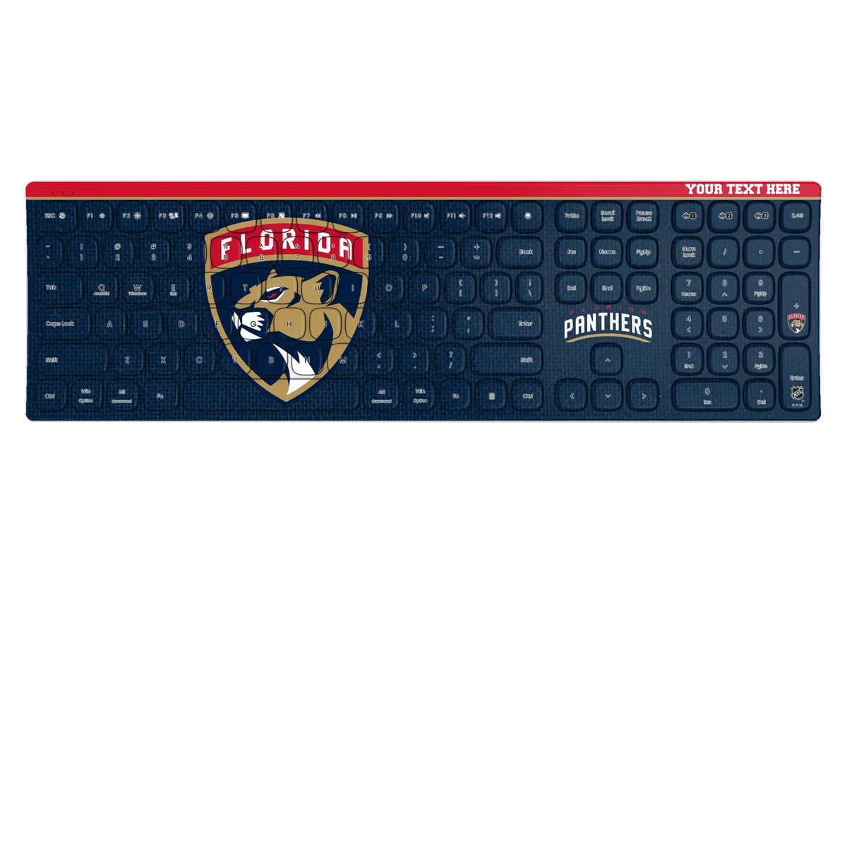 Florida Panthers Personalized Endzone Solid KKB605 Curved Wireless Keyboard