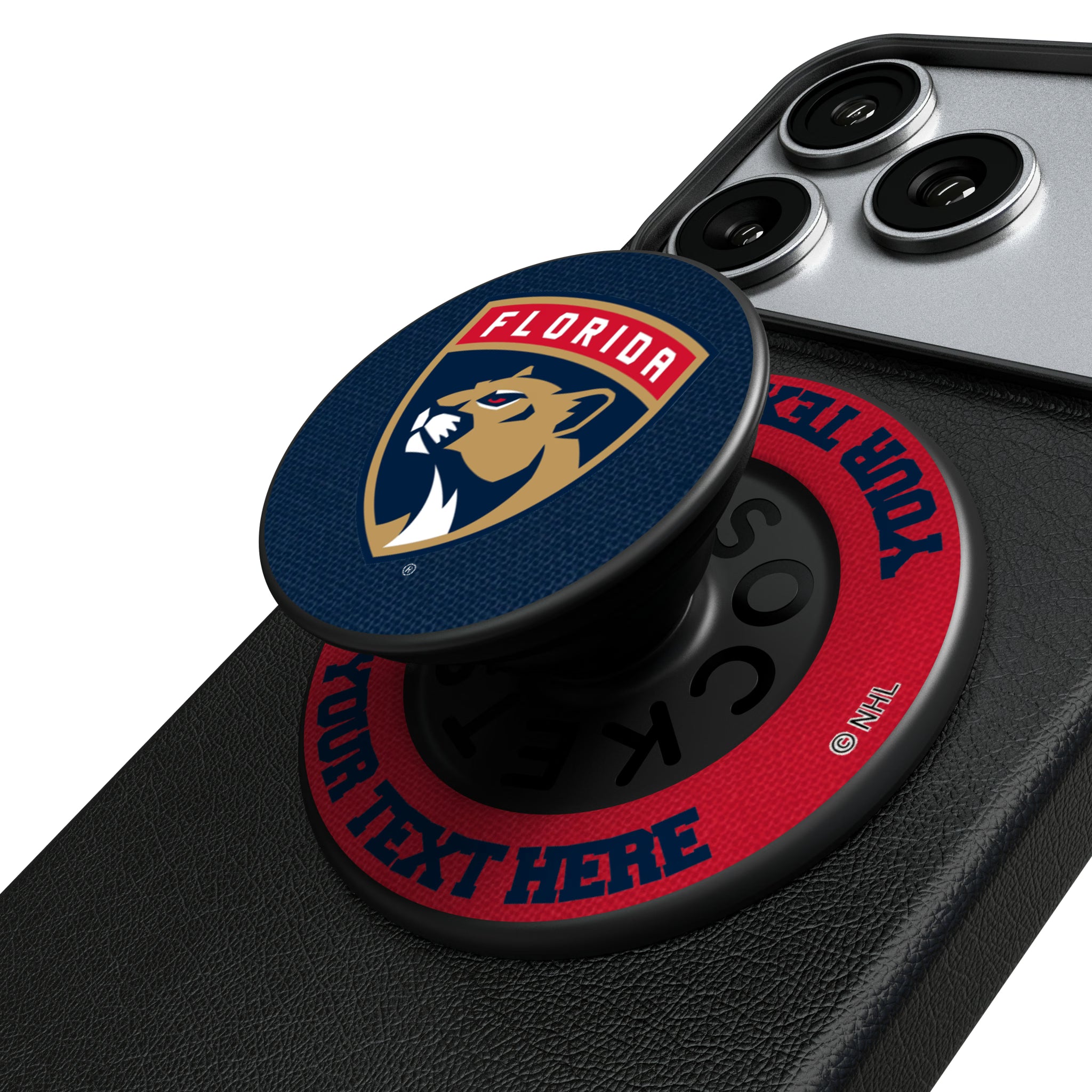 Florida Panthers Personalized Endzone Solid Popsockets Round Magnetic