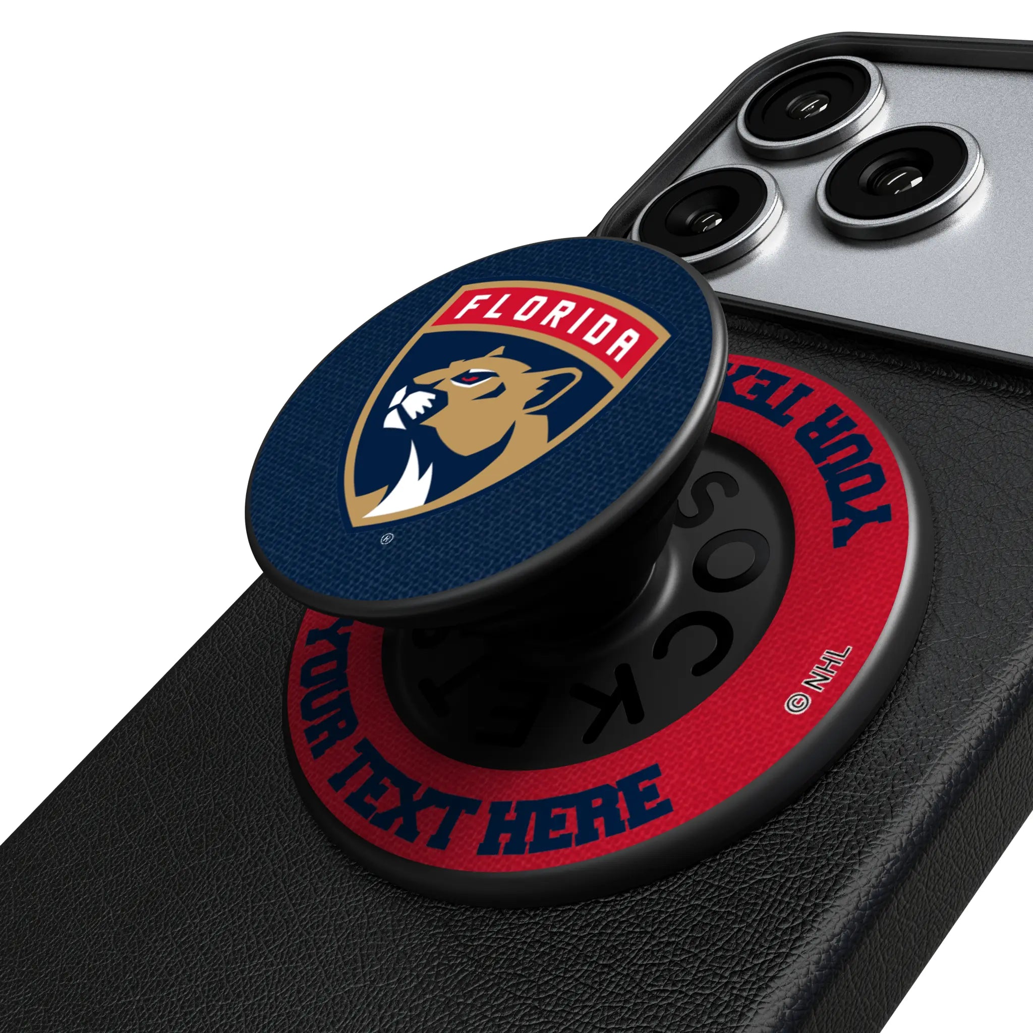 Florida Panthers Personalized Endzone Solid Popsockets Round Magnetic