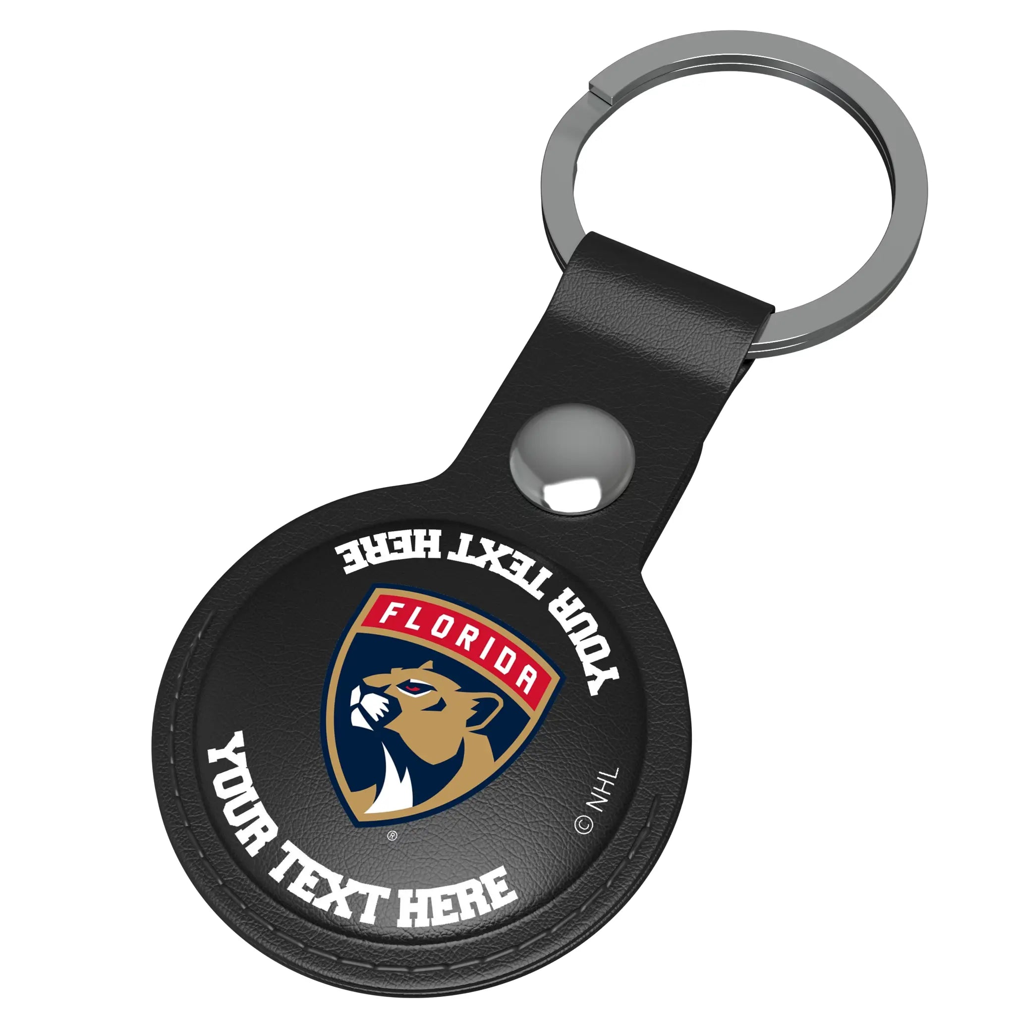 Florida Panthers Personalized Insignia AirTag Black Airtag Holder - Isometric View
