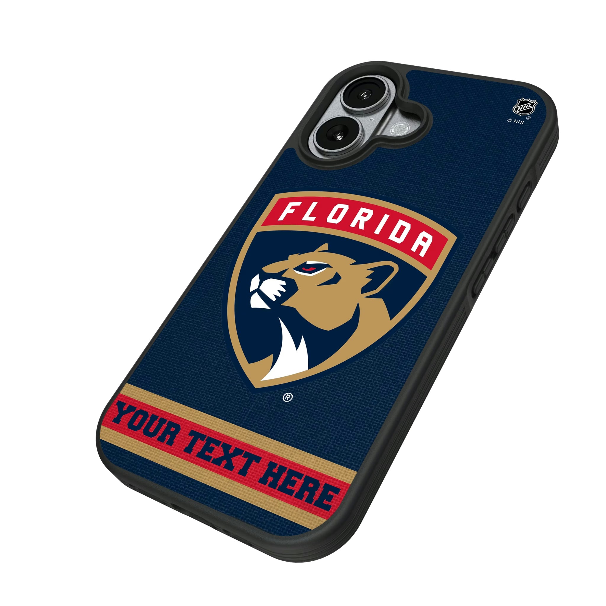 Florida Panthers Personalized Stripe iPhone Bump Phone Case for Apple iPhone - Isometric View#Device_iPhone 17