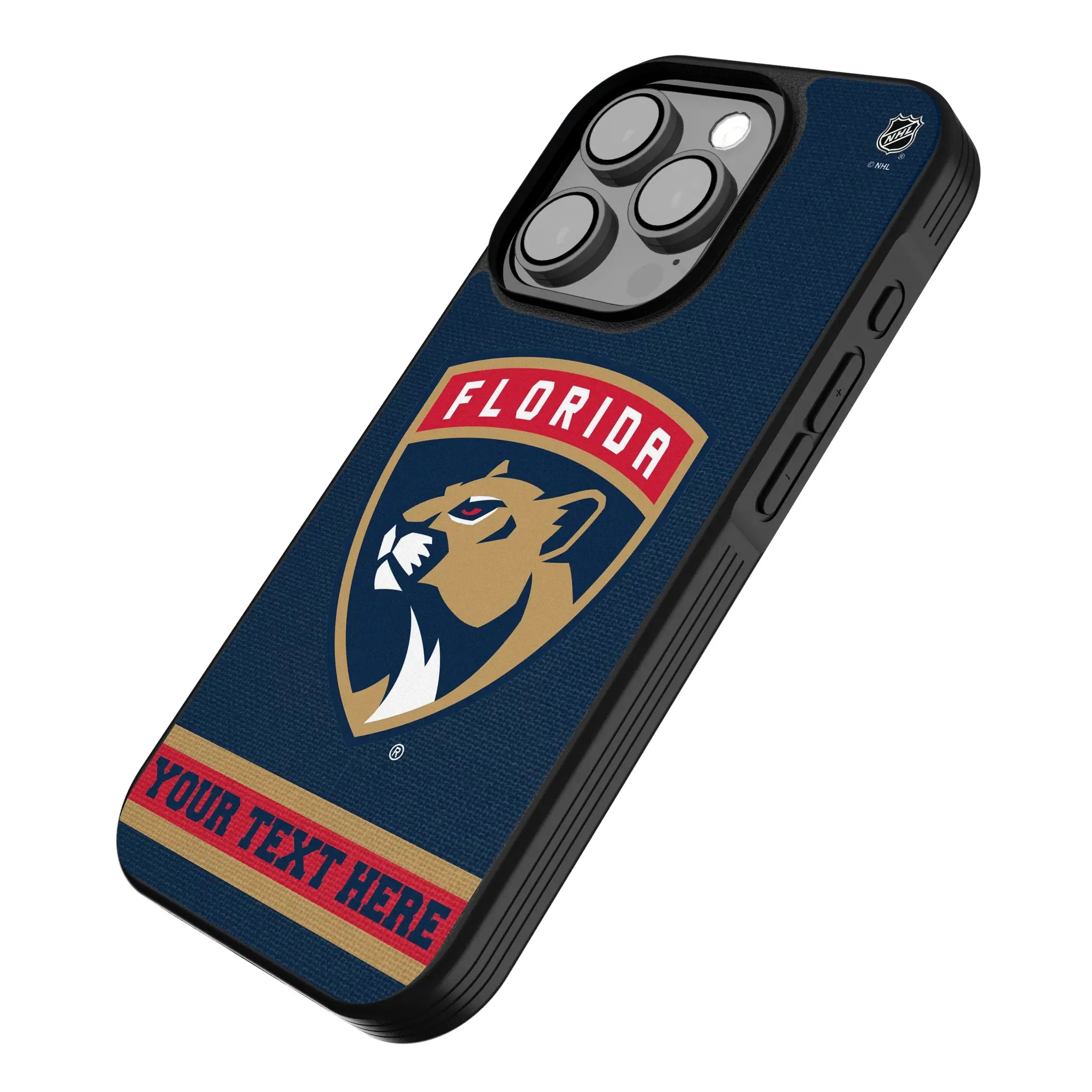 Florida Panthers Personalized Stripe iPhone Bump Phone Case for Apple iPhone - Isometric View
