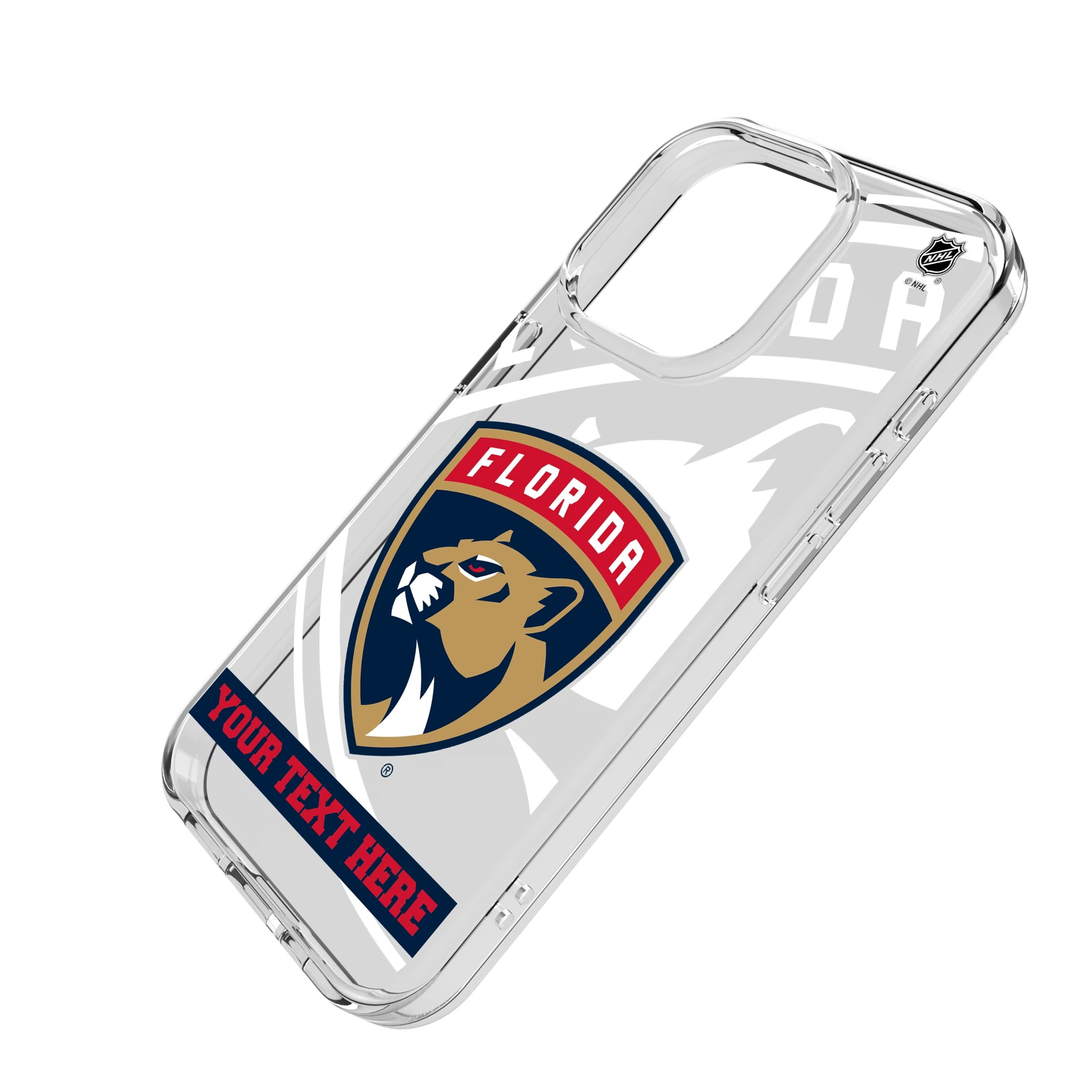 Florida Panthers Personalized Tilt iPhone Clear Phone Case for Apple iPhone - Isometric View