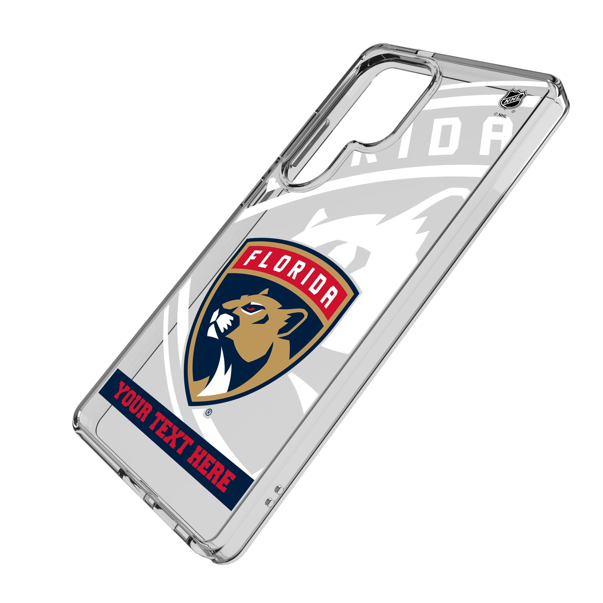 Florida Panthers Personalized Tilt Galaxy Clear Phone Case for Samsung Galaxy - Isometric View