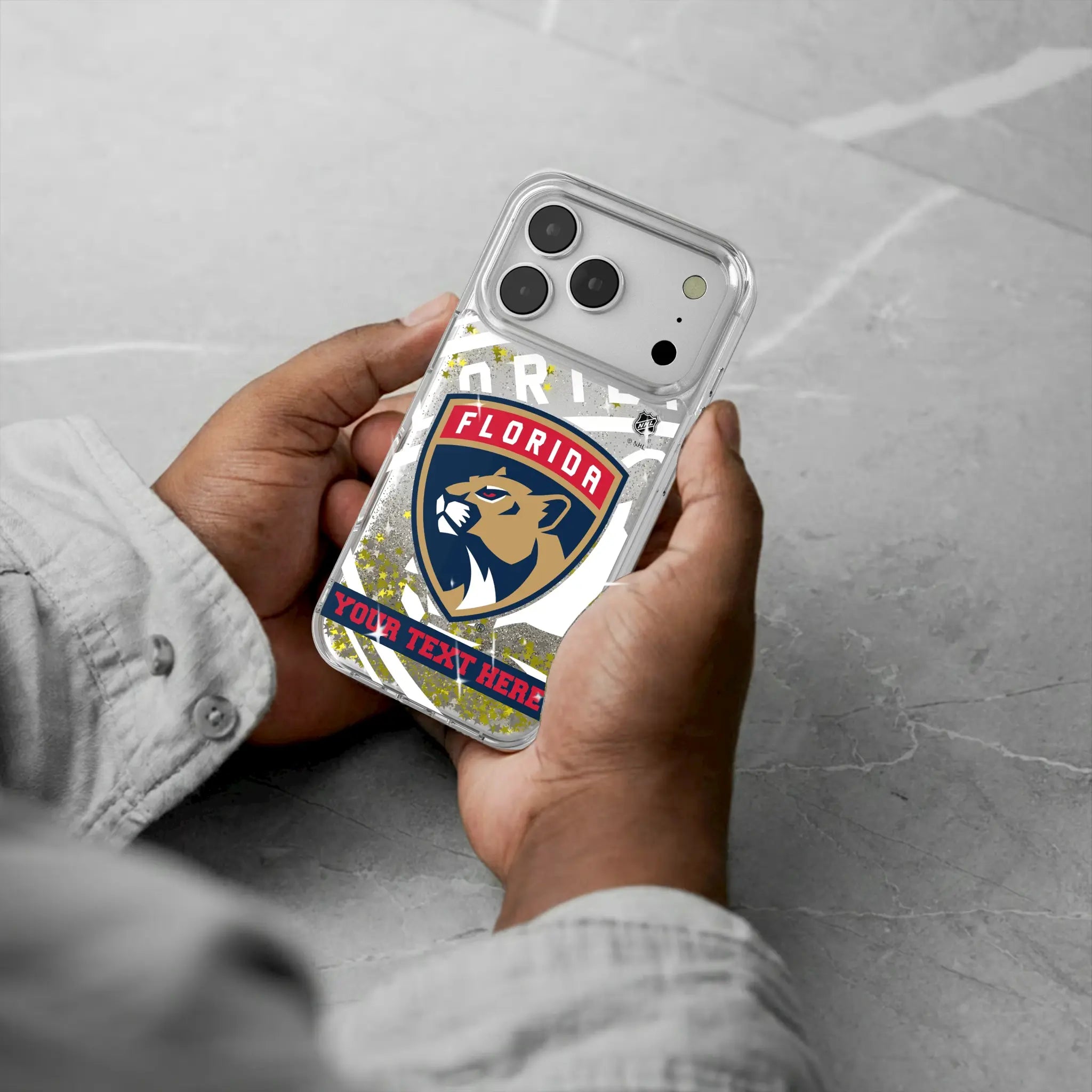 Florida Panthers Personalized Tilt iPhone Glitter Phone Case for Apple iPhone - Lifestyle#Device_iPhone 17 Pro