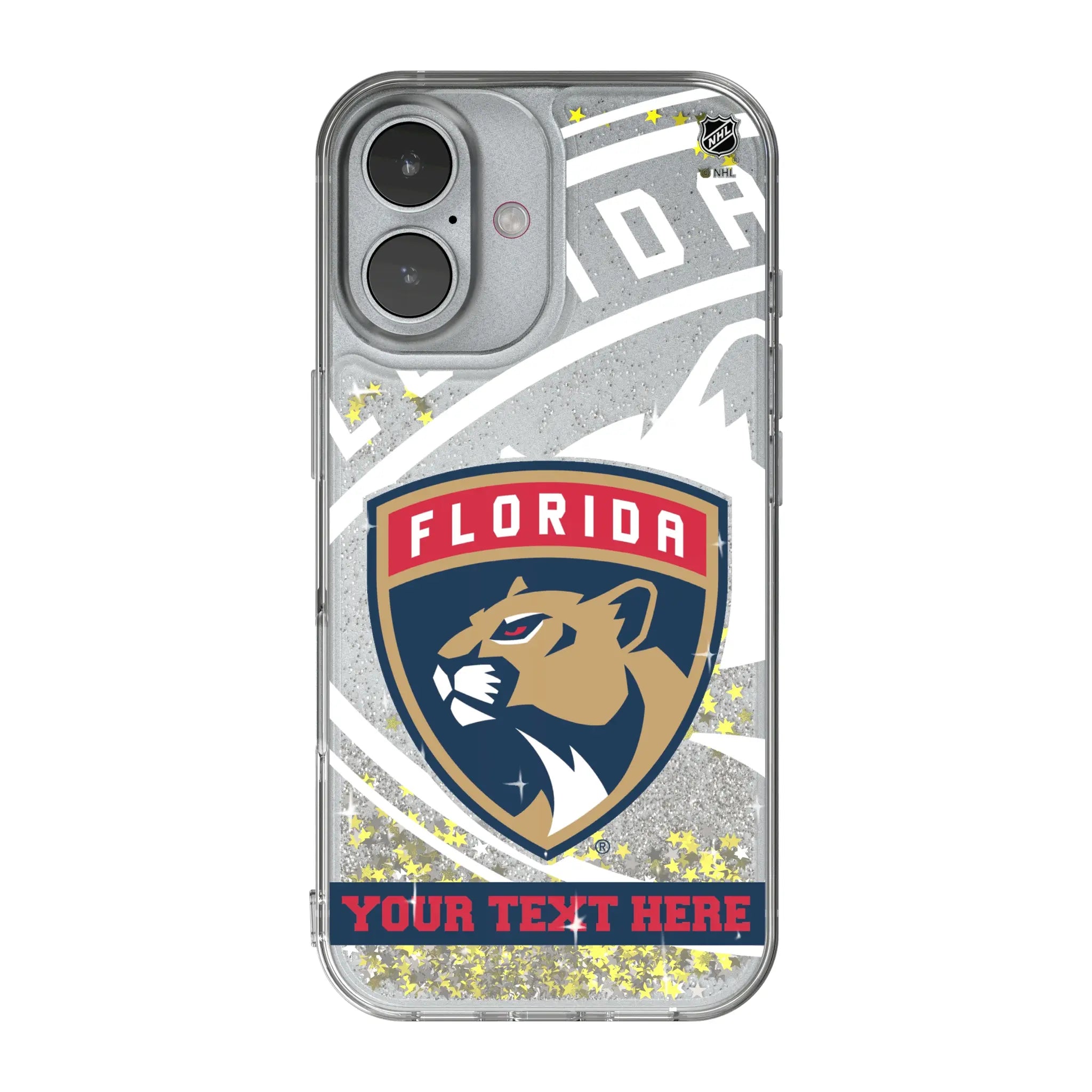 Florida Panthers Personalized Tilt iPhone Glitter Phone Case for Apple iPhone