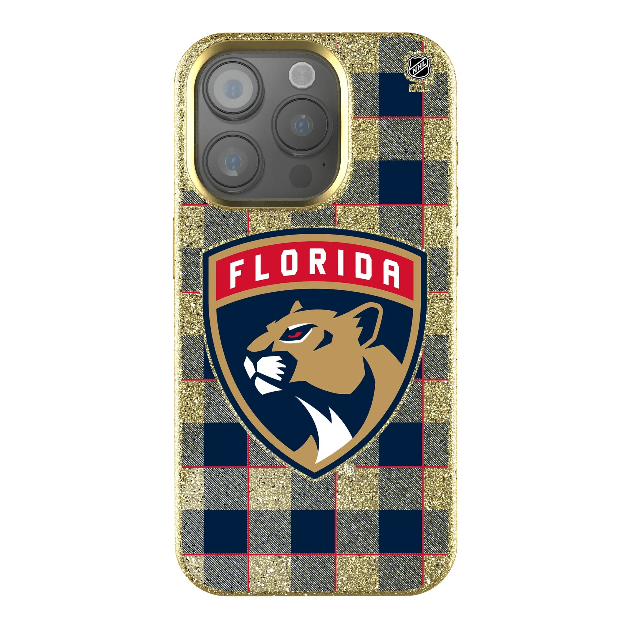 Florida Panthers Plaid iPhone Bling Phone Case for Apple iPhone