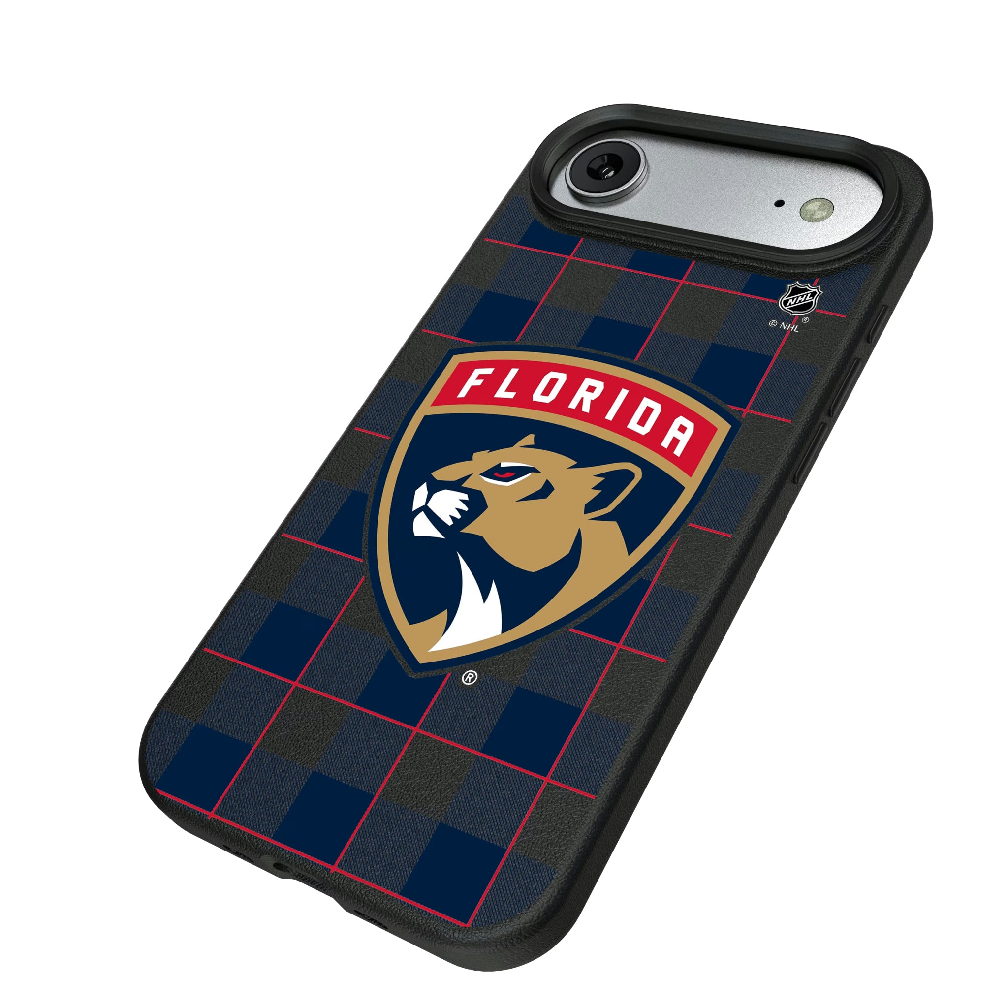 Florida Panthers Plaid iPhone MagSafe Compatible Phone Case for Apple iPhone - Isometric View#Device_iPhone Air