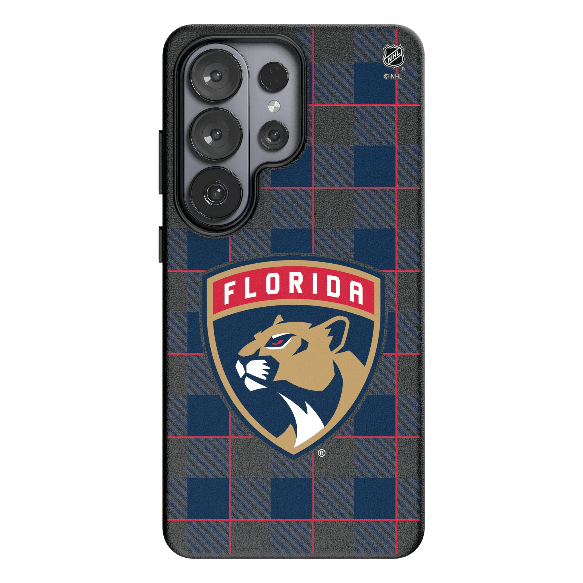 Florida Panthers Plaid Galaxy MagSafe Compatible Phone Case for Samsung Galaxy