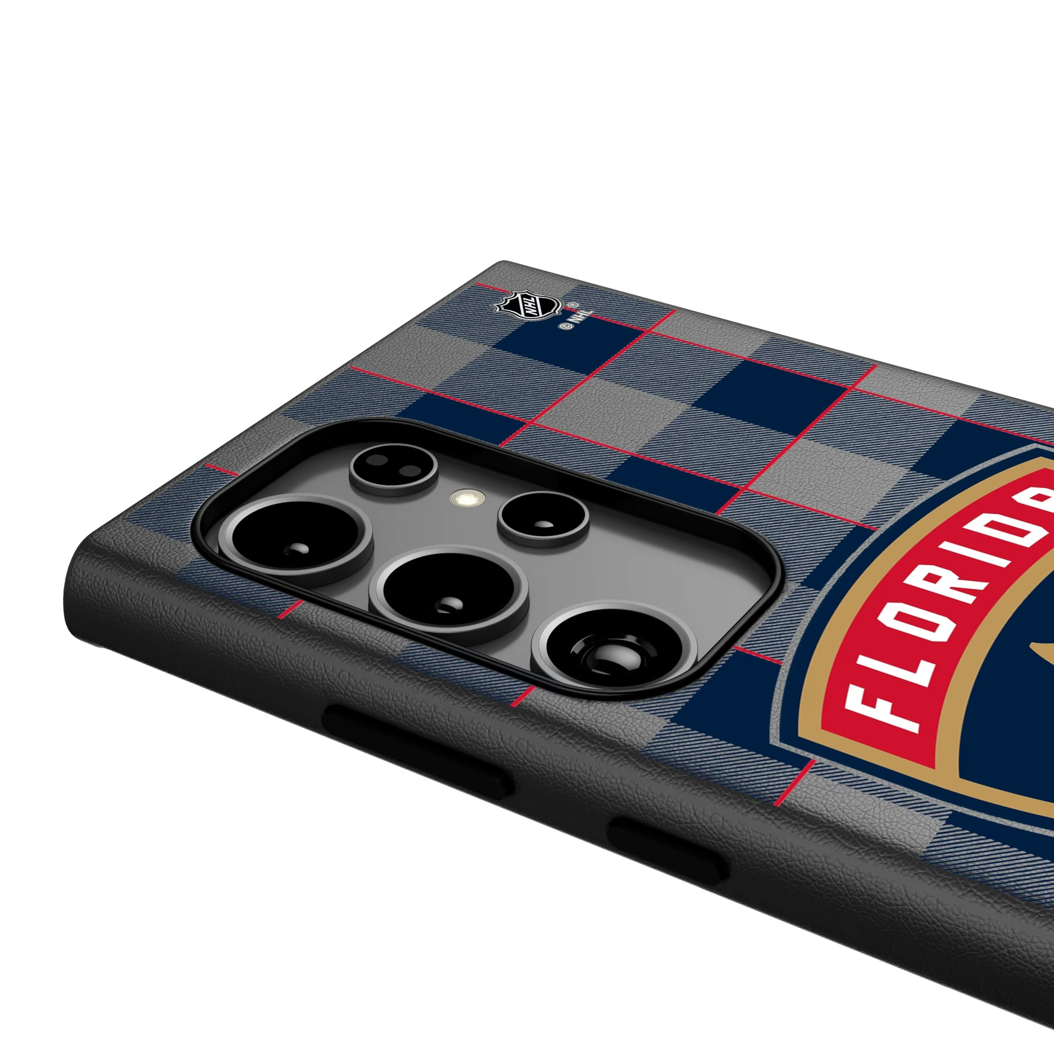 Florida Panthers Plaid Galaxy MagSafe Compatible Phone Case for Samsung Galaxy - Detail