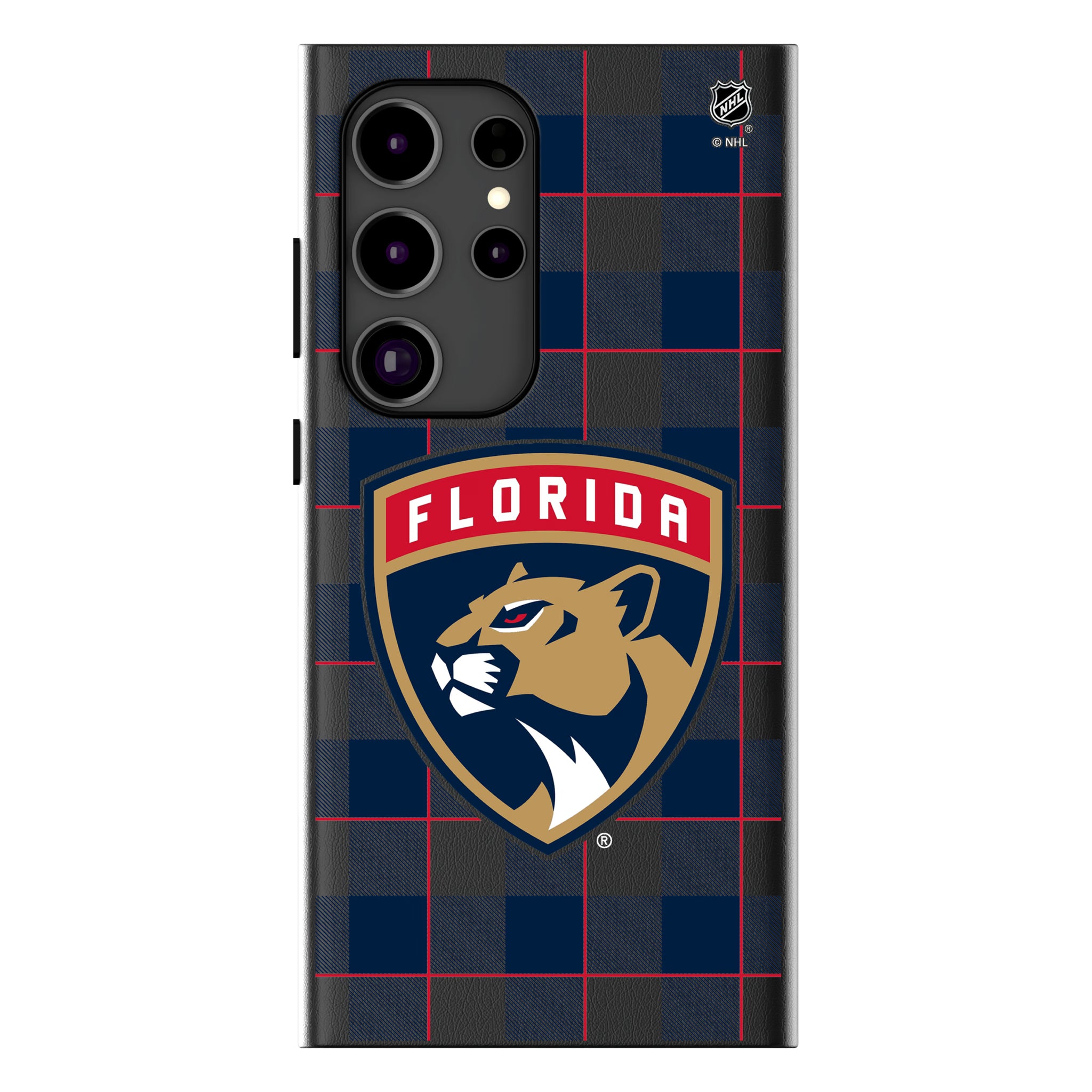 Florida Panthers Plaid Galaxy MagSafe Compatible Phone Case for Samsung Galaxy