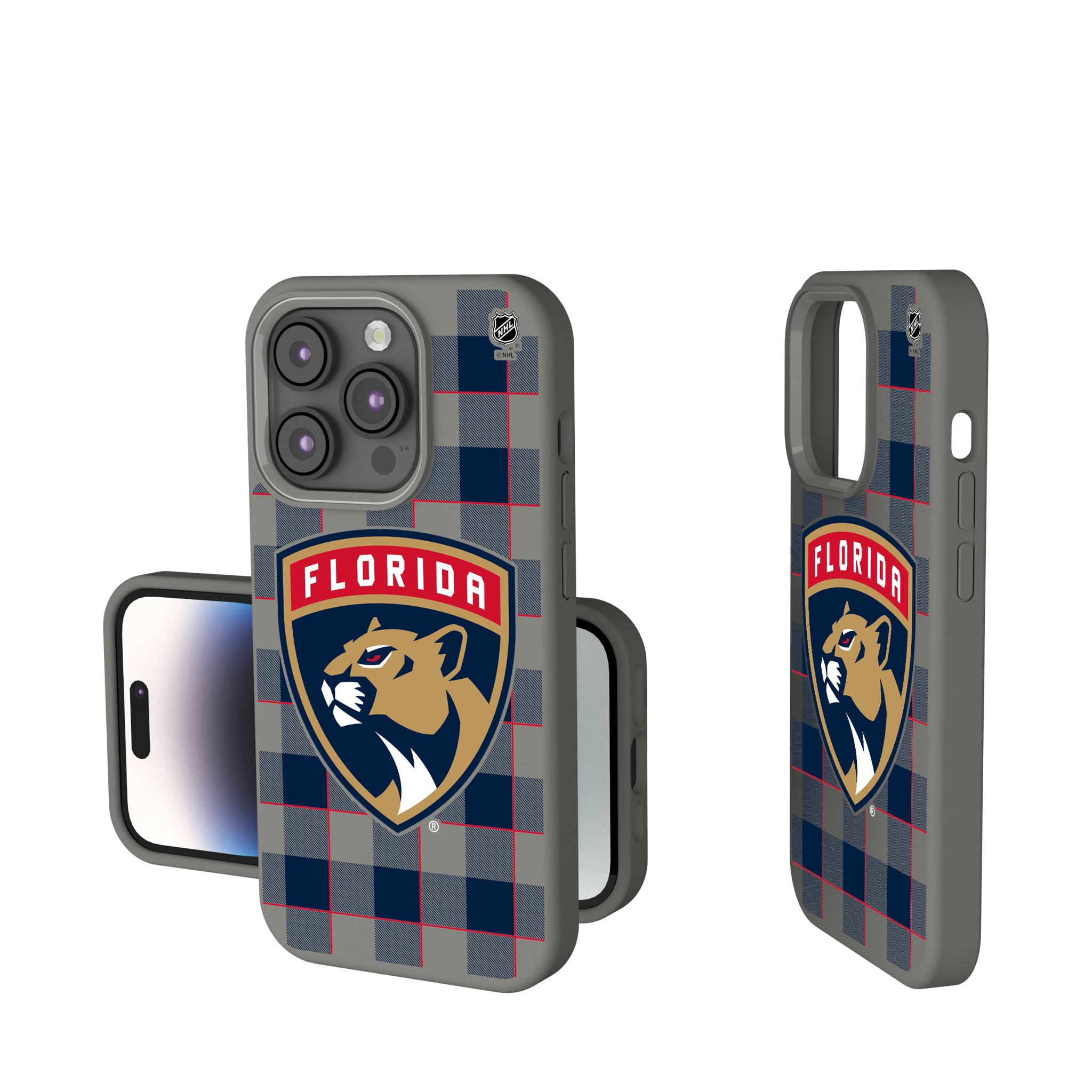 Florida Panthers Plaid iPhone Soft Touch Phone Case for Apple iPhone