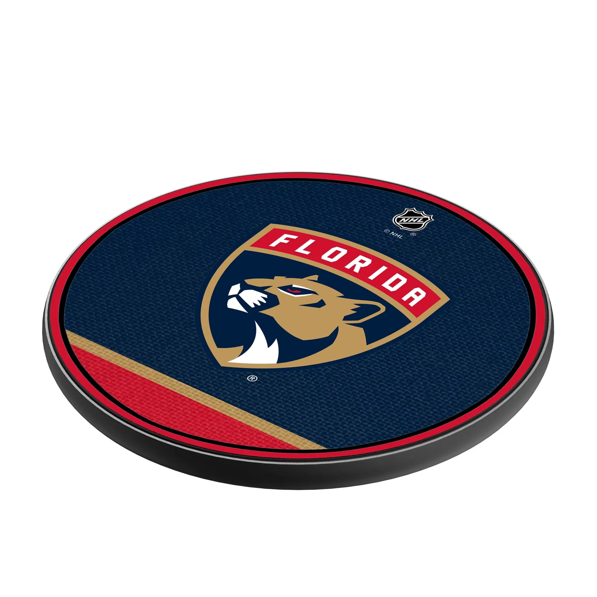 Florida Panthers Stripe 15-Watt Wireless Charger - Isometric View