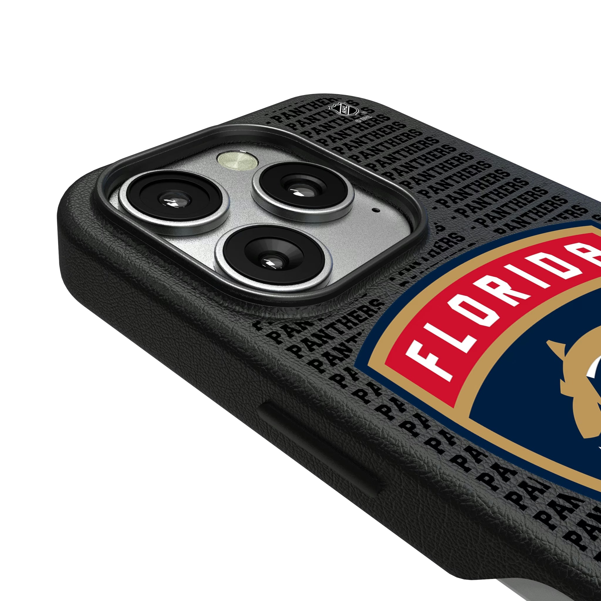 Florida Panthers Text Backdrop iPhone MagSafe Compatible Phone Case for Apple iPhone - Detail