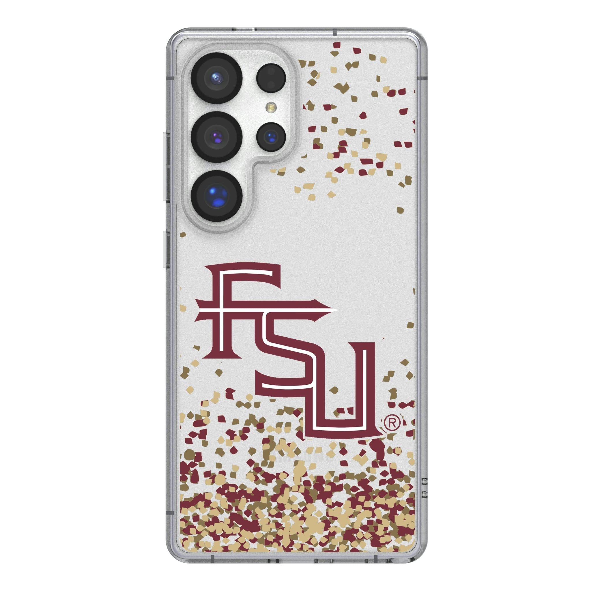 Florida State University Seminoles Athletic Wordmark Confetti Galaxy Clear Phone Case for Samsung Galaxy