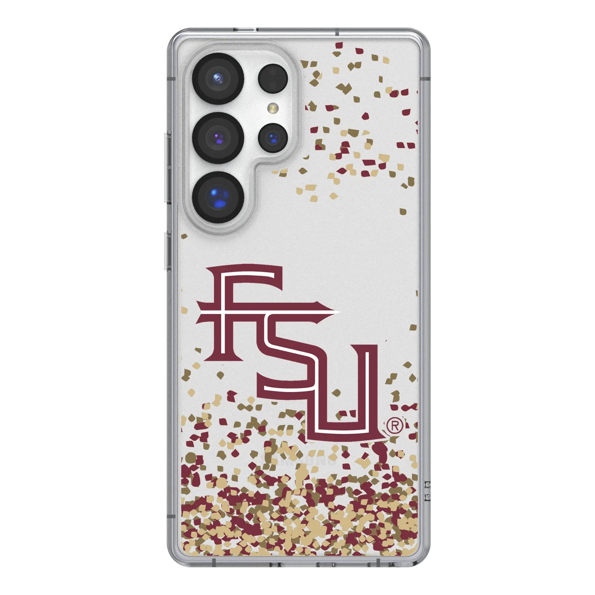 Florida State University Seminoles Athletic Wordmark Confetti Galaxy Clear Phone Case for Samsung Galaxy#Device_Galaxy S25 Ultra