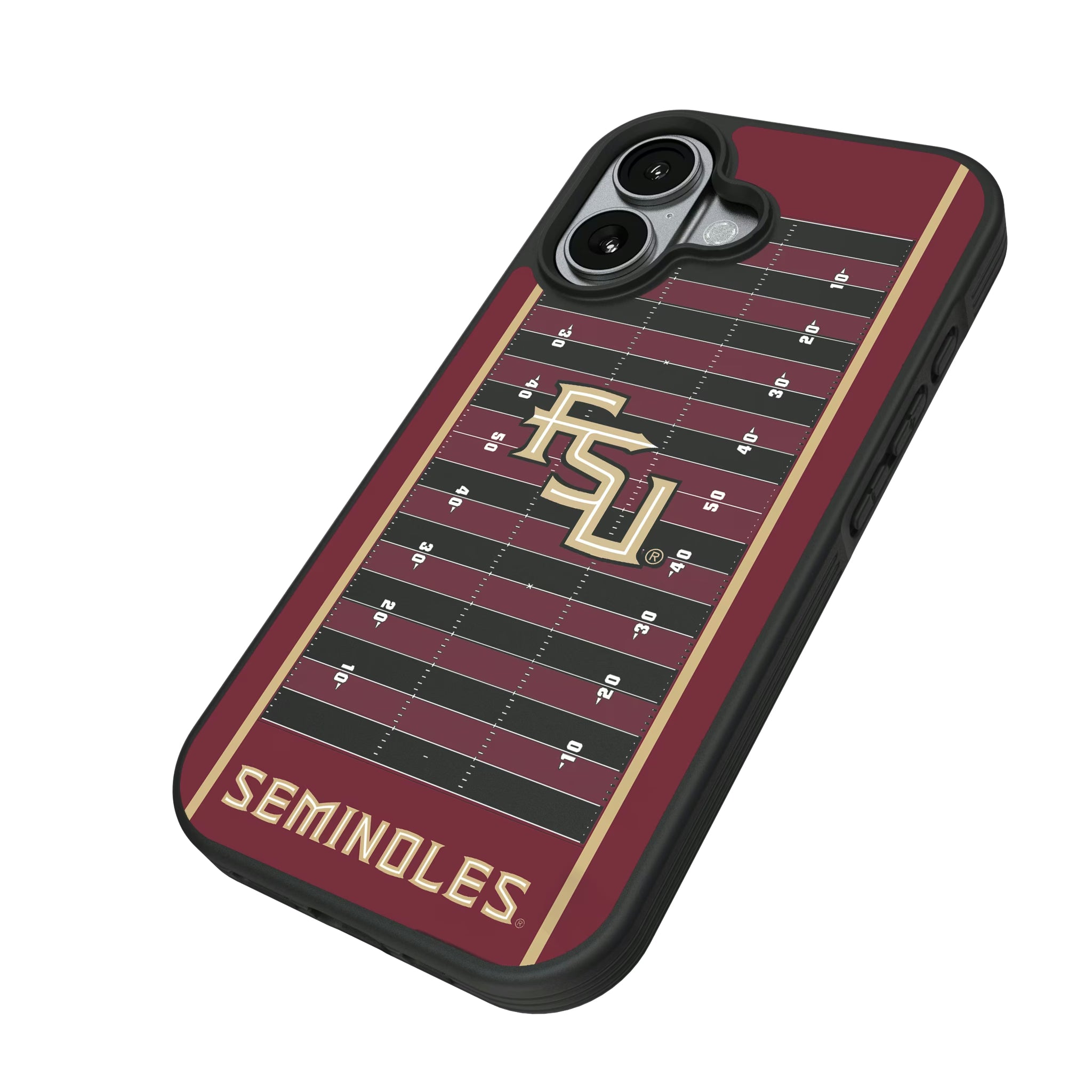 Florida State University Seminoles Athletic Wordmark Field iPhone Bump Phone Case for Apple iPhone - Isometric View#Device_iPhone 17