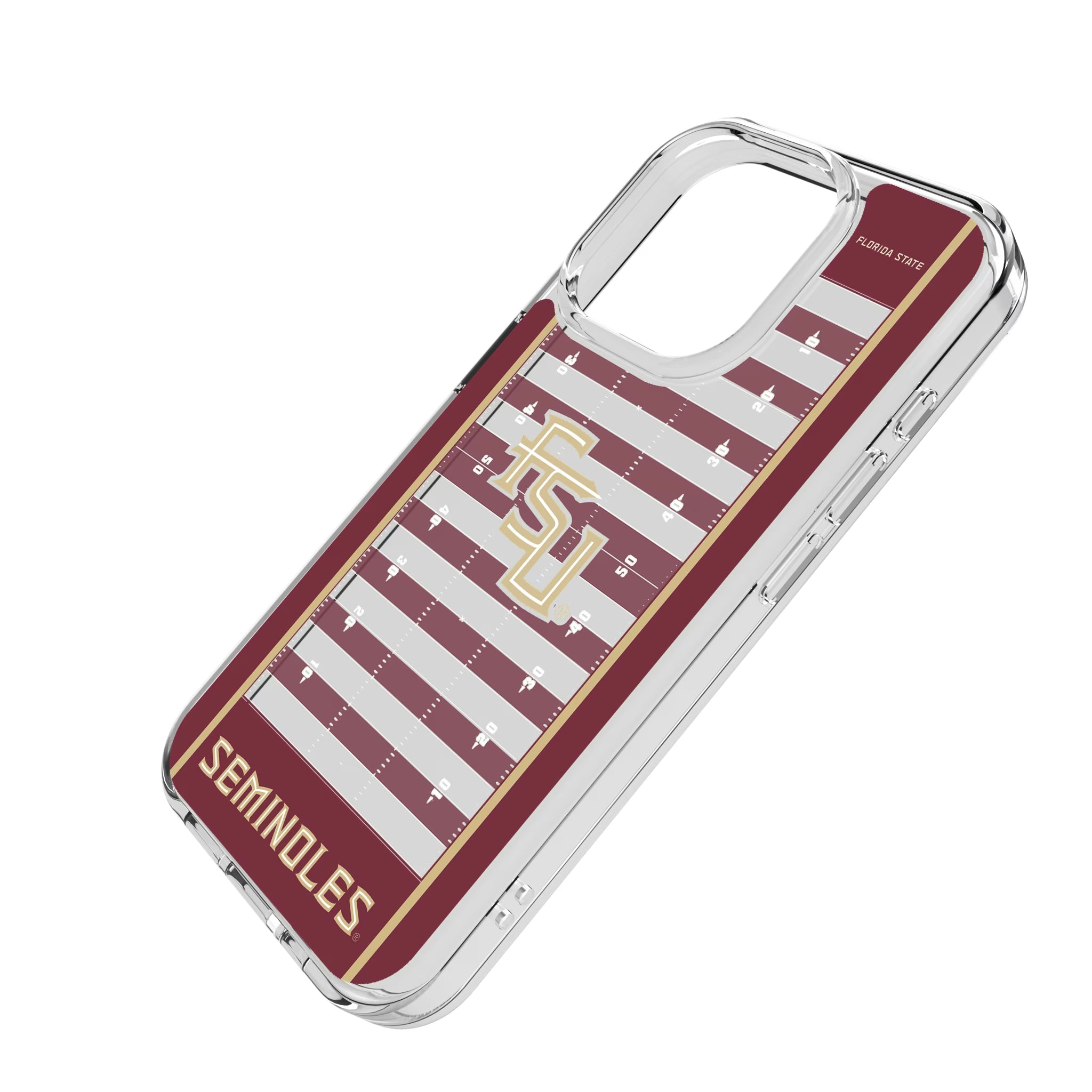 Florida State University Seminoles Athletic Wordmark Field iPhone Clear Phone Case for Apple iPhone - Isometric View