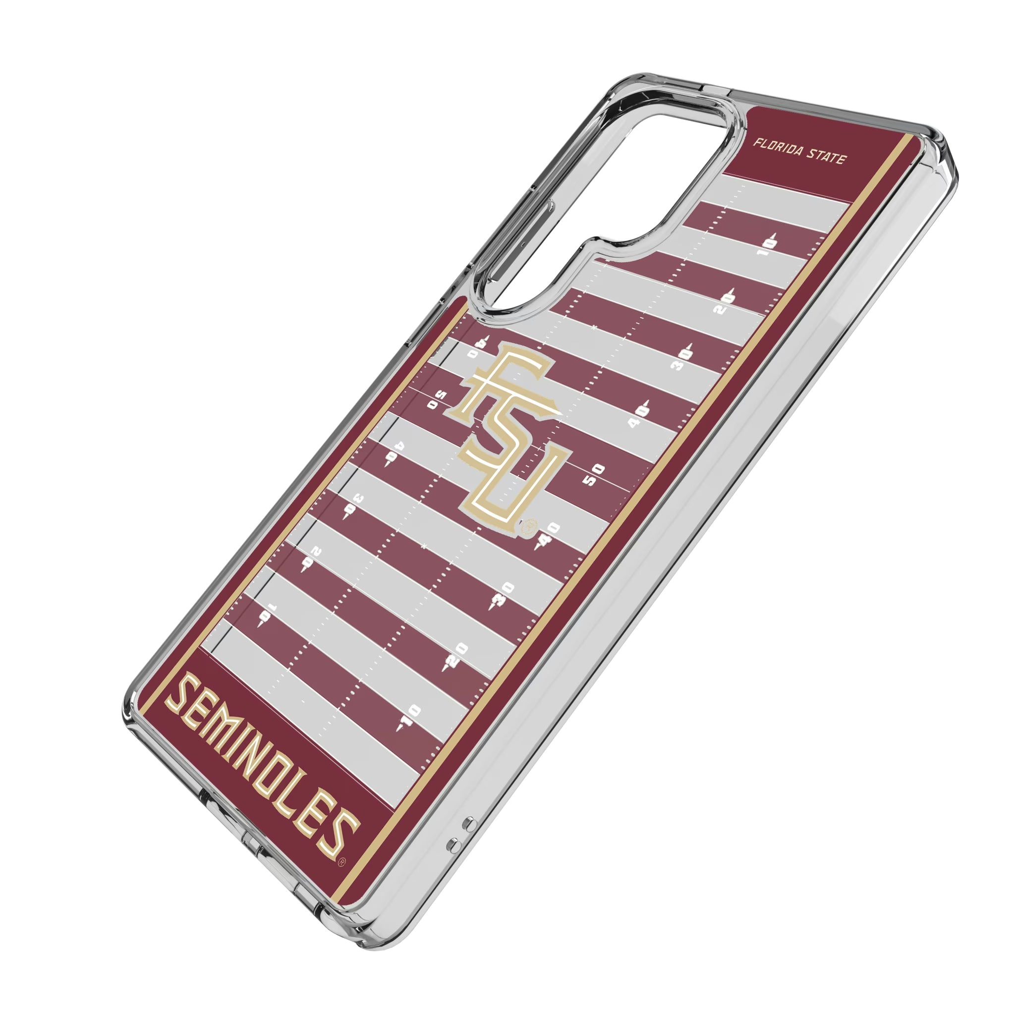 Florida State University Seminoles Athletic Wordmark Field Galaxy Clear Phone Case for Samsung Galaxy - Isometric View
