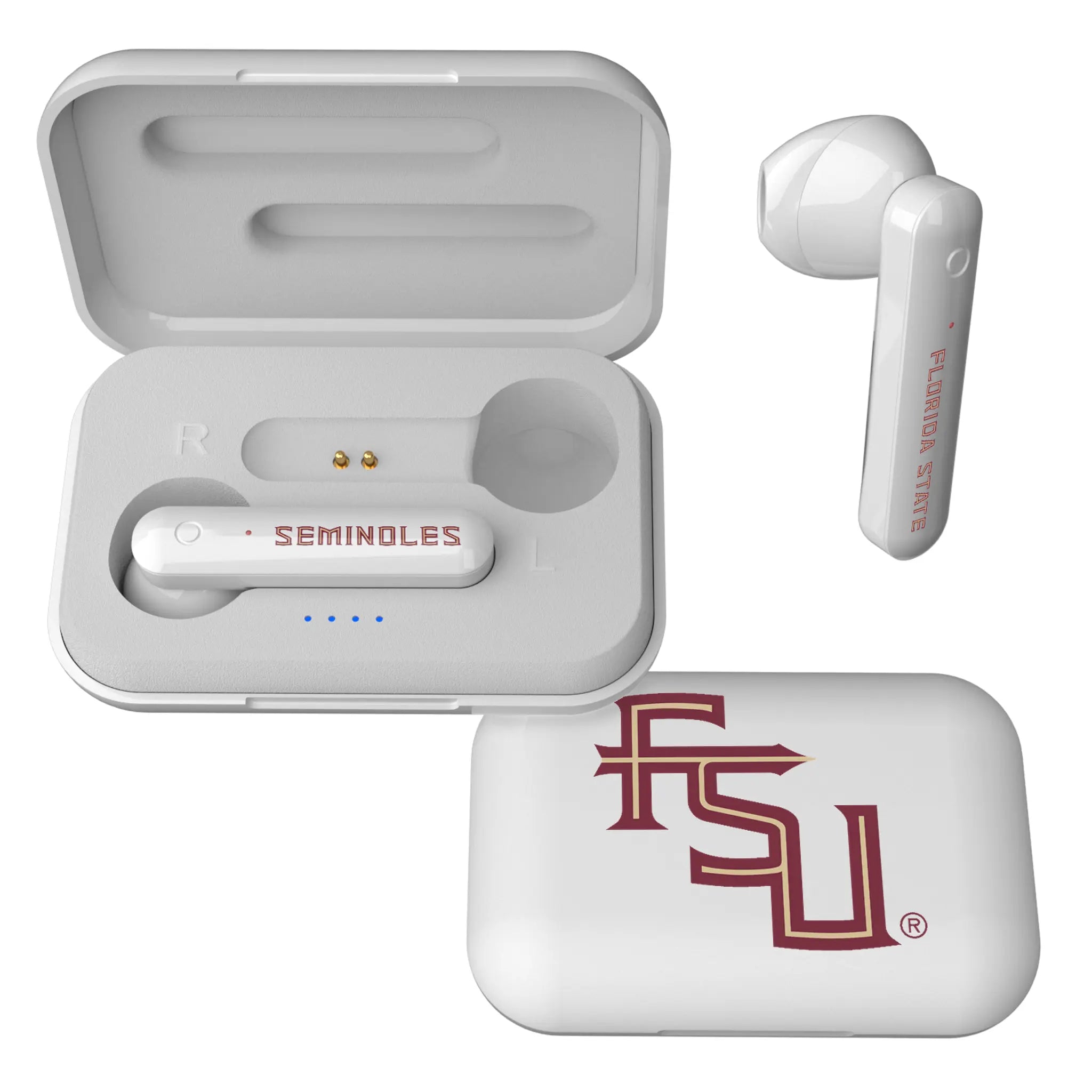 Florida State University Seminoles Athletic Wordmark Insignia Wireless TWS Earbuds