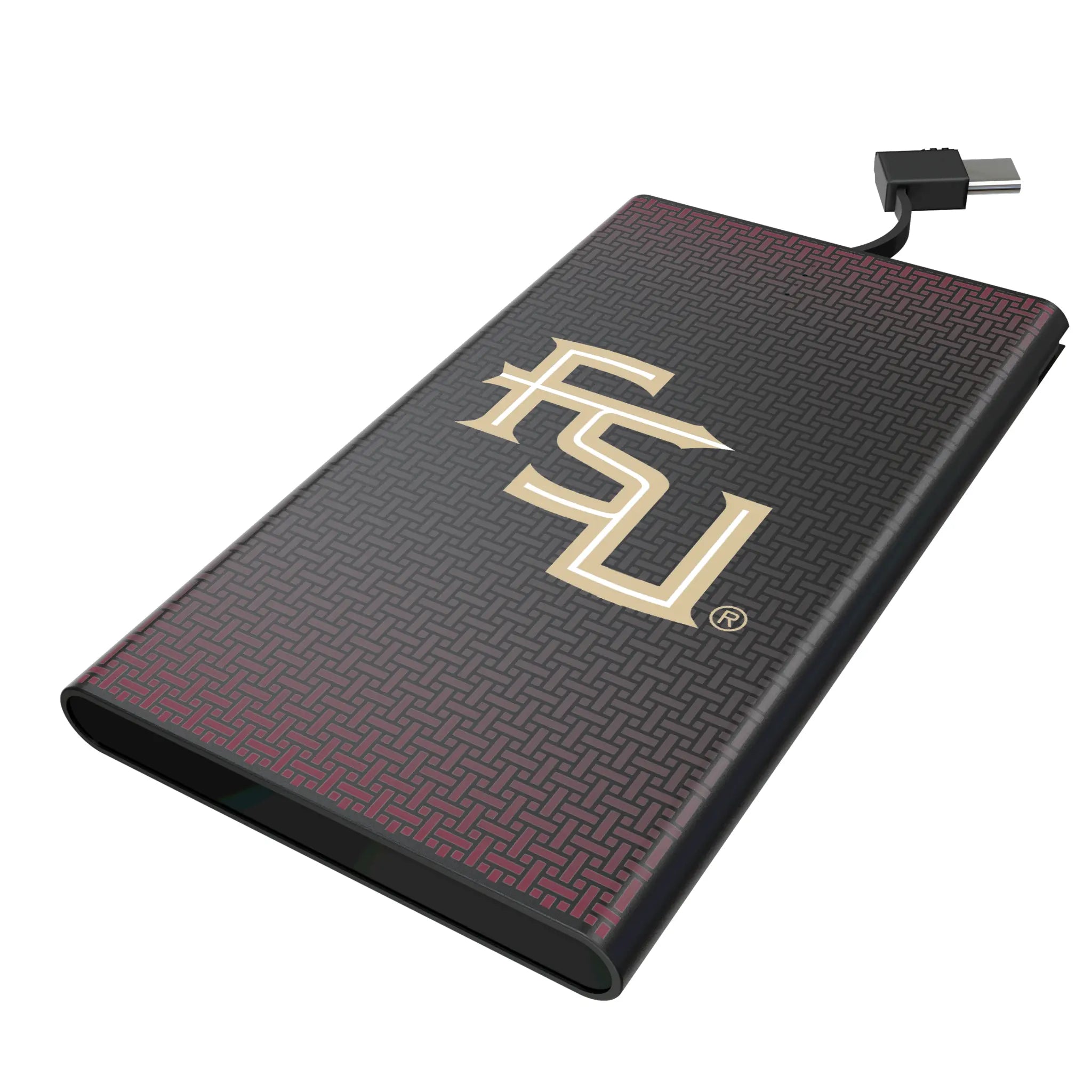 Florida State University Seminoles Athletic Wordmark Linen 5000mAh Flat Power Bank