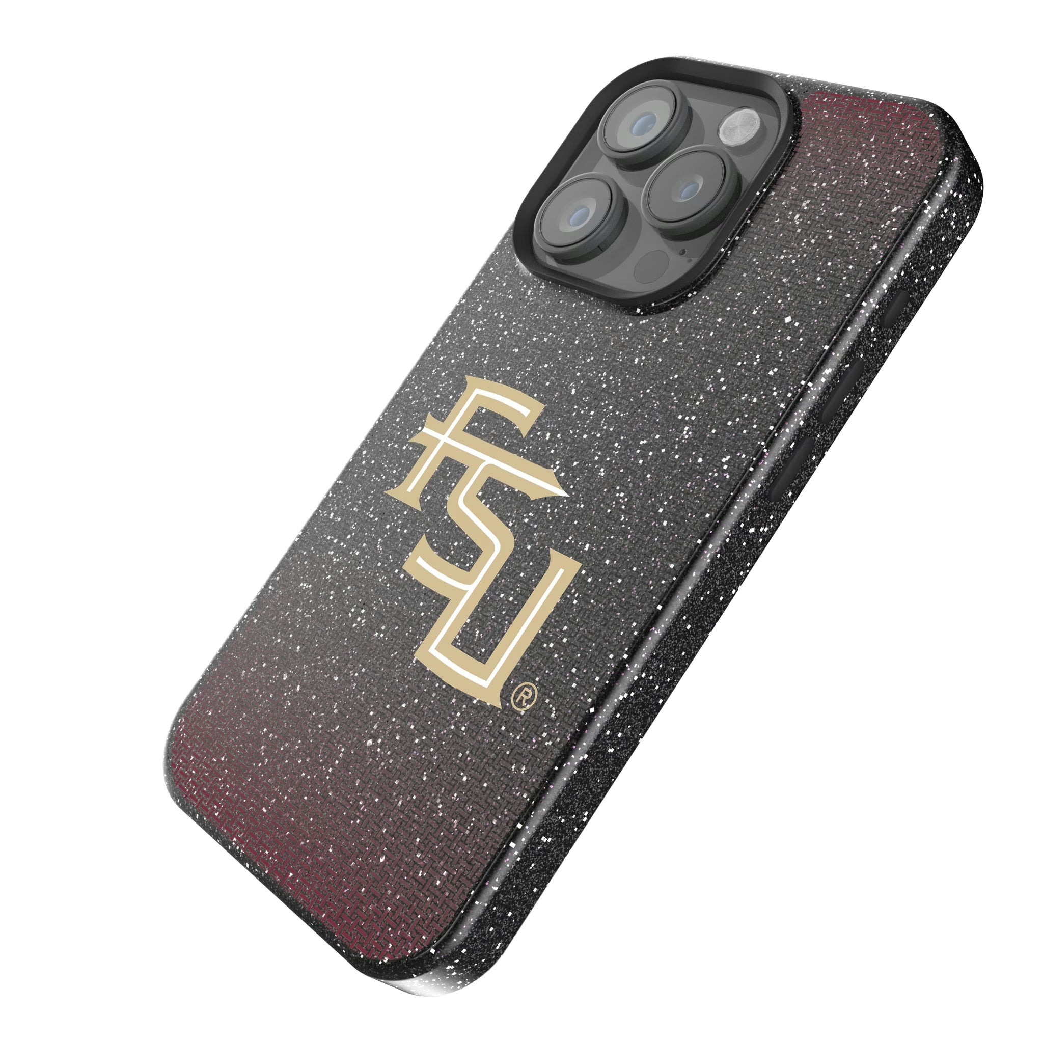 Florida State University Seminoles Athletic Wordmark Linen iPhone Bling Phone Case for Apple iPhone - Isometric View