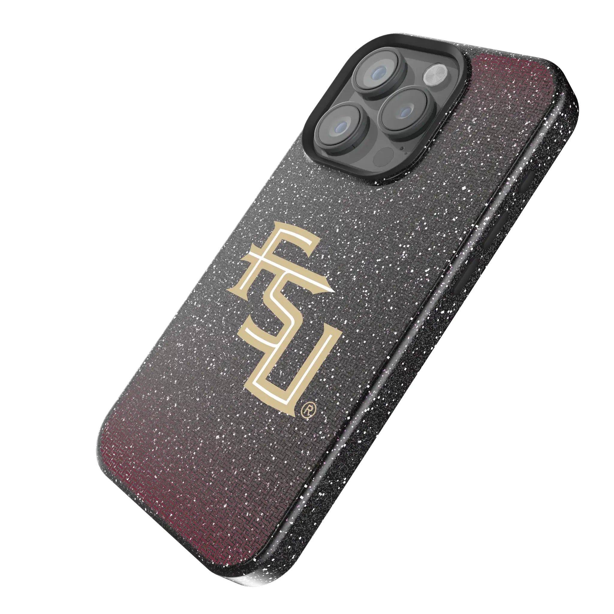 Florida State University Seminoles Athletic Wordmark Linen iPhone Bling Phone Case for Apple iPhone - Isometric View