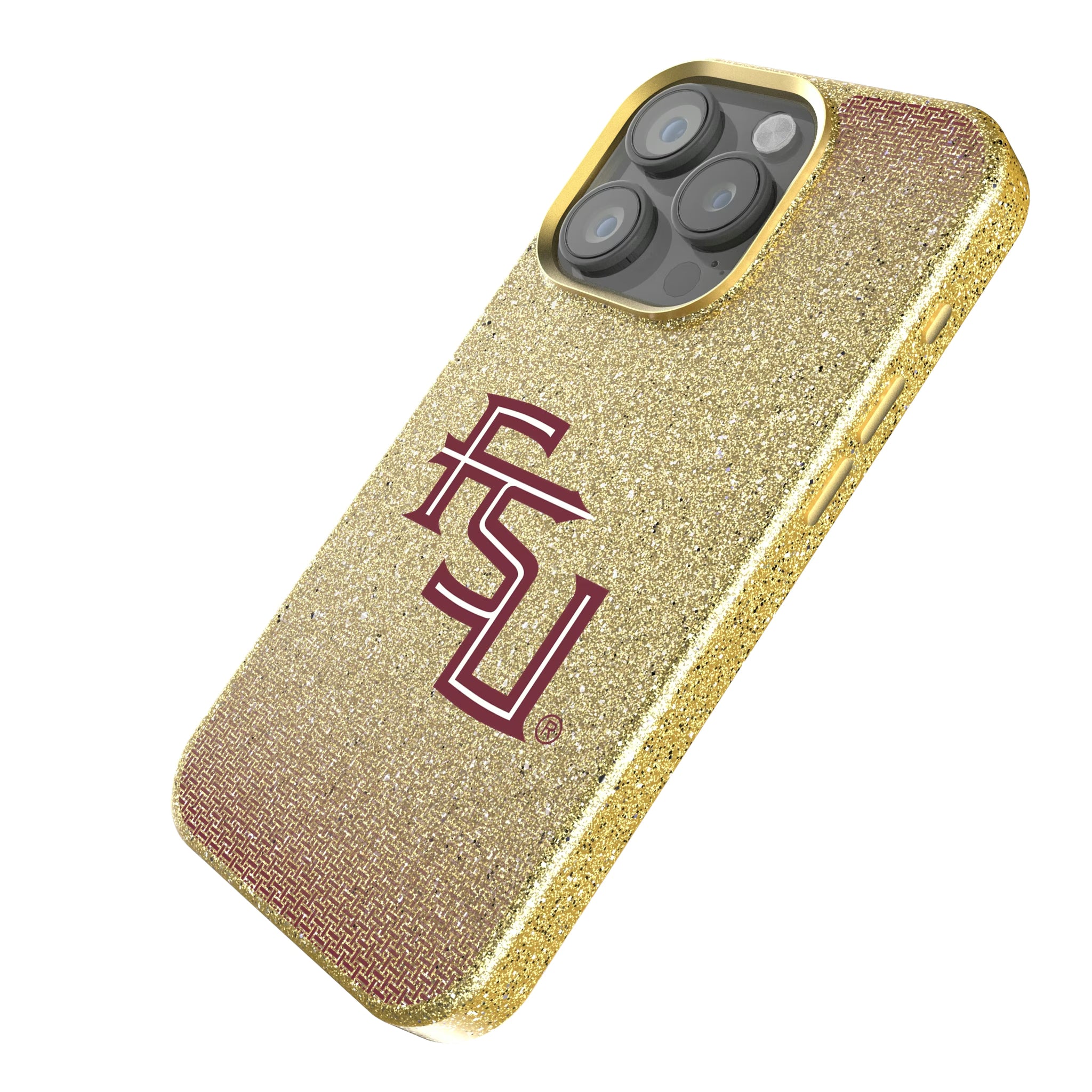 Florida State University Seminoles Athletic Wordmark Linen iPhone Bling Phone Case for Apple iPhone - Isometric View