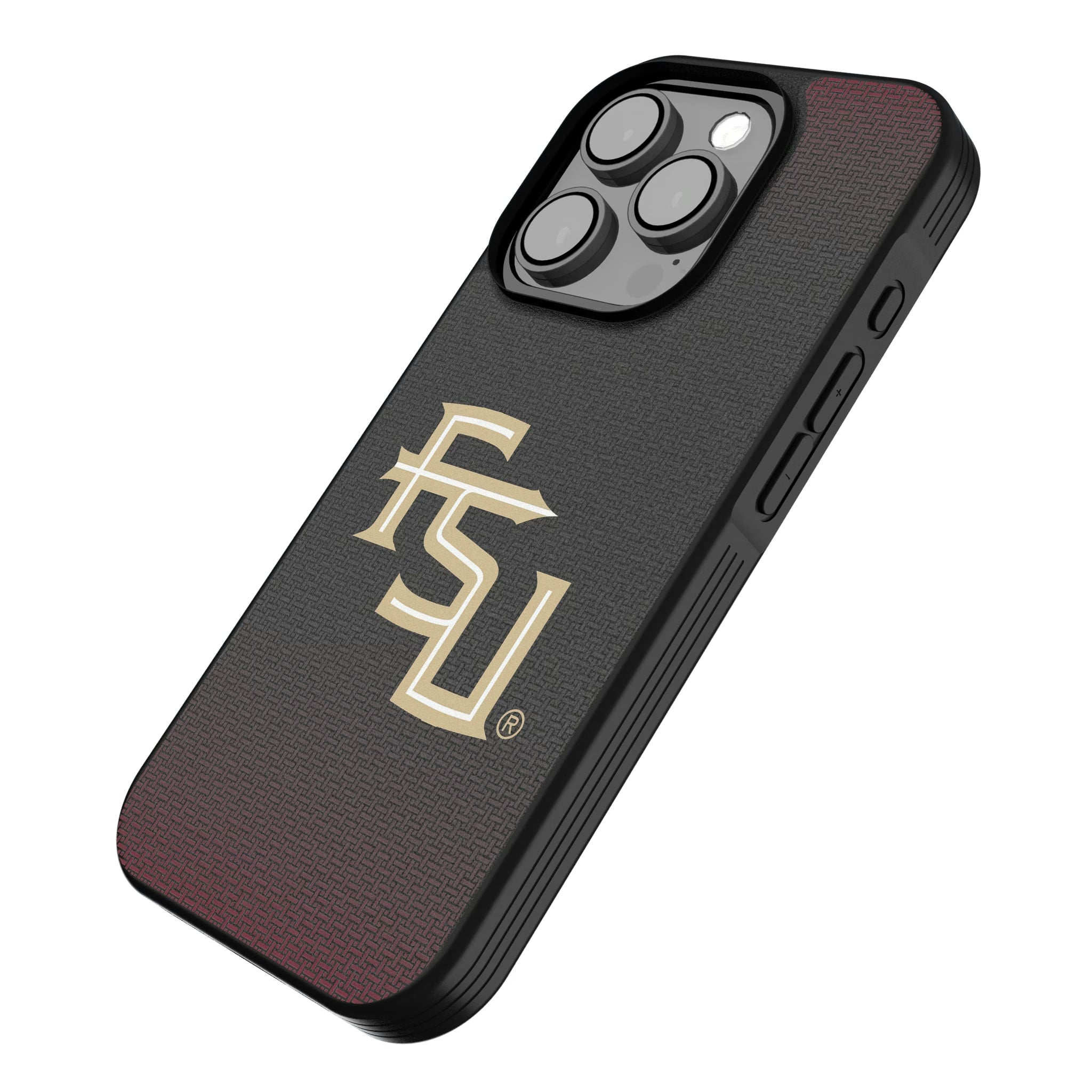Florida State University Seminoles Athletic Wordmark Linen iPhone Bump Phone Case for Apple iPhone - Isometric View