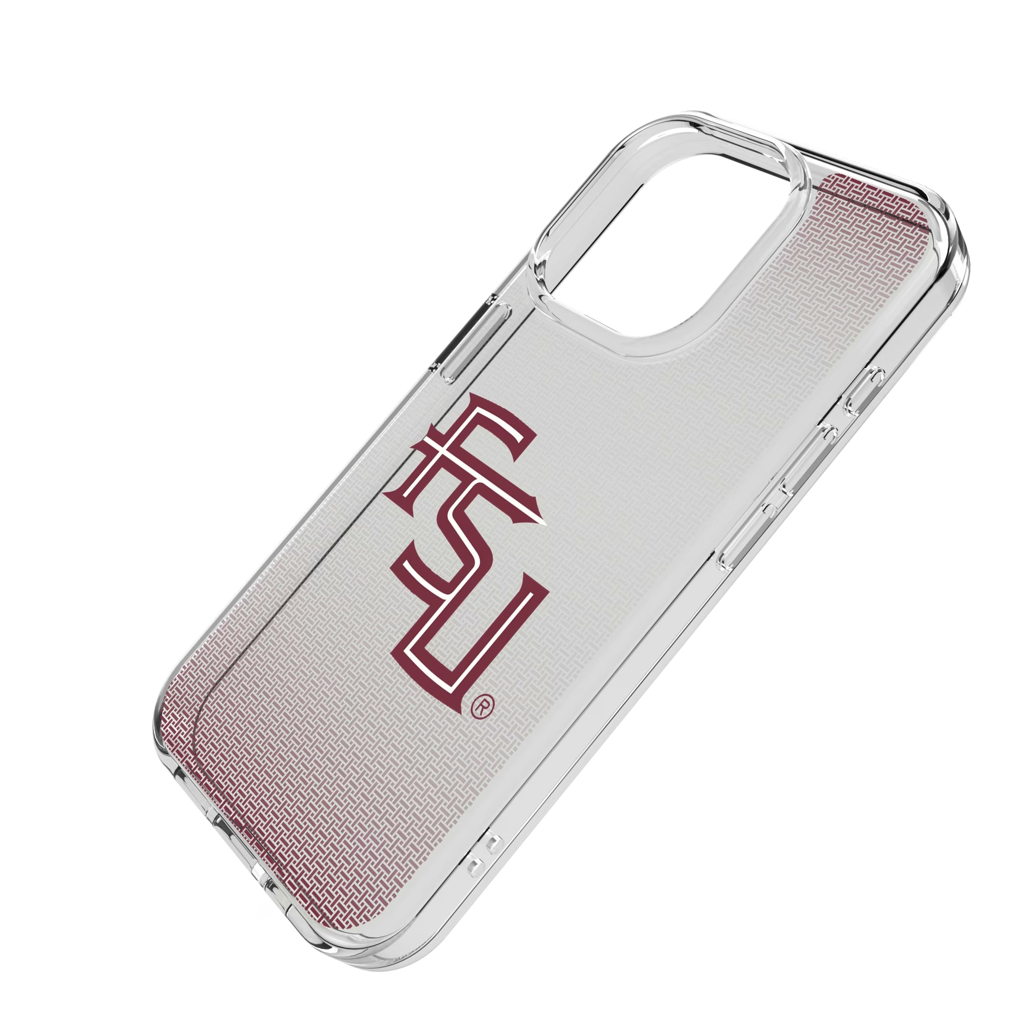 Florida State University Seminoles Athletic Wordmark Linen iPhone Clear Phone Case for Apple iPhone - Isometric View