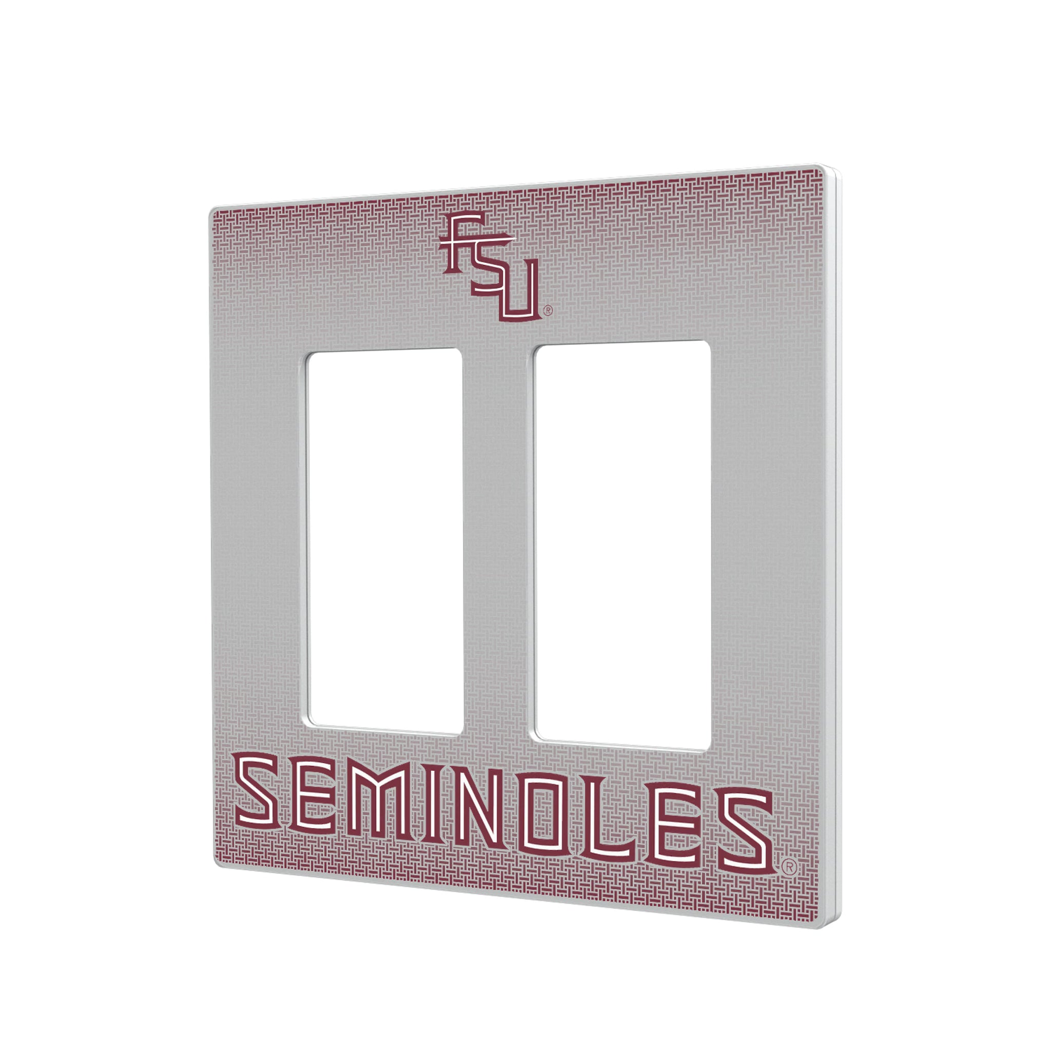 Florida State University Seminoles Athletic Wordmark Linen Hidden-Screw Light Switch Plate#Style_Double Rocker