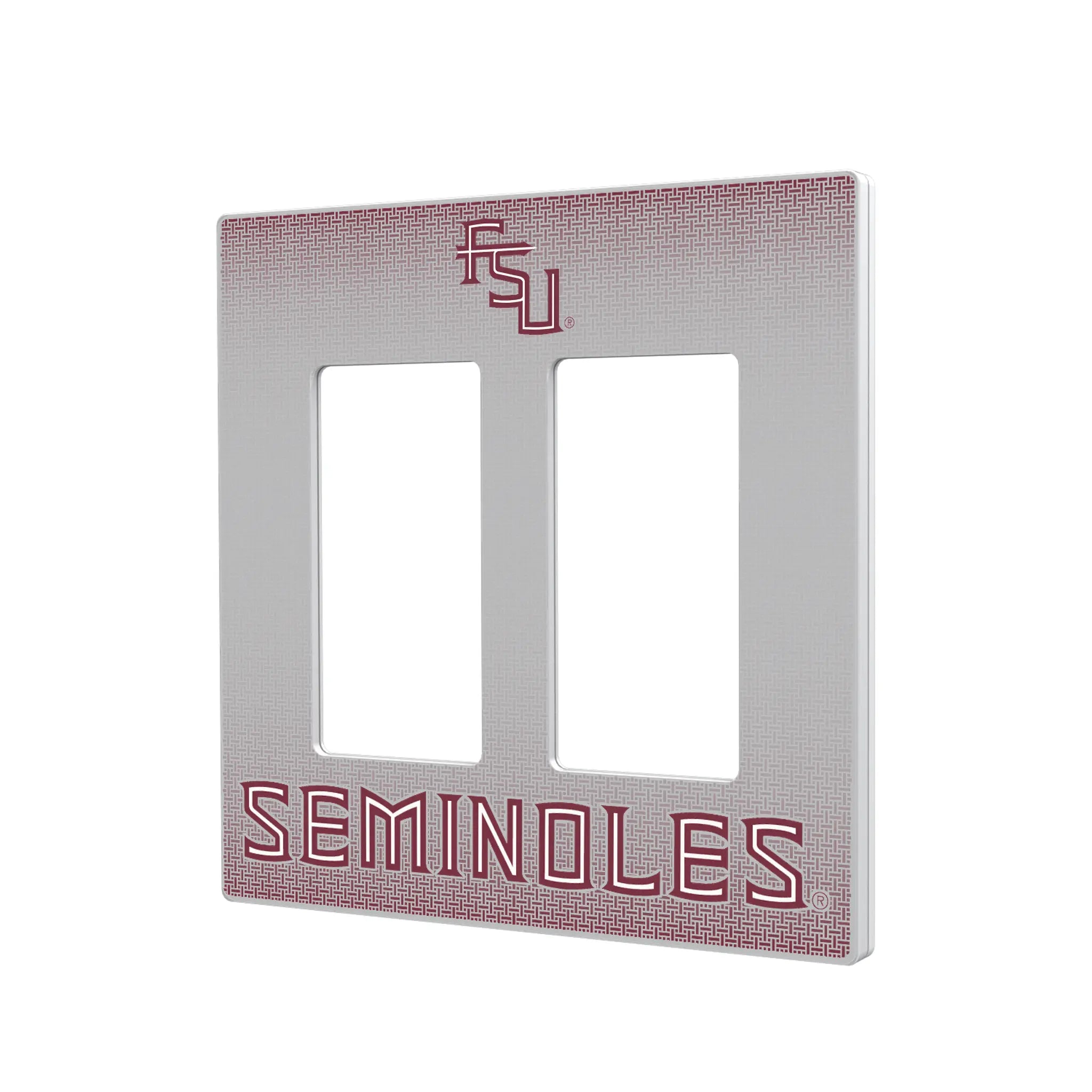 Florida State University Seminoles Athletic Wordmark Linen Hidden-Screw Light Switch Plate#Style_Double Rocker