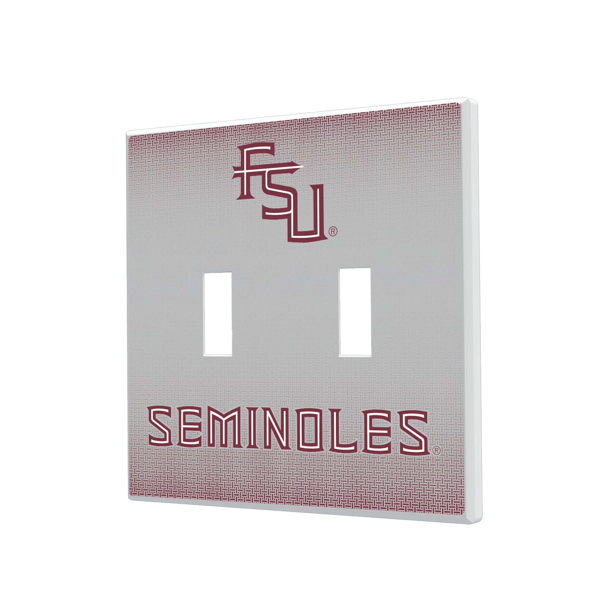 Florida State University Seminoles Athletic Wordmark Linen Hidden-Screw Light Switch Plate#Style_Double Toggle