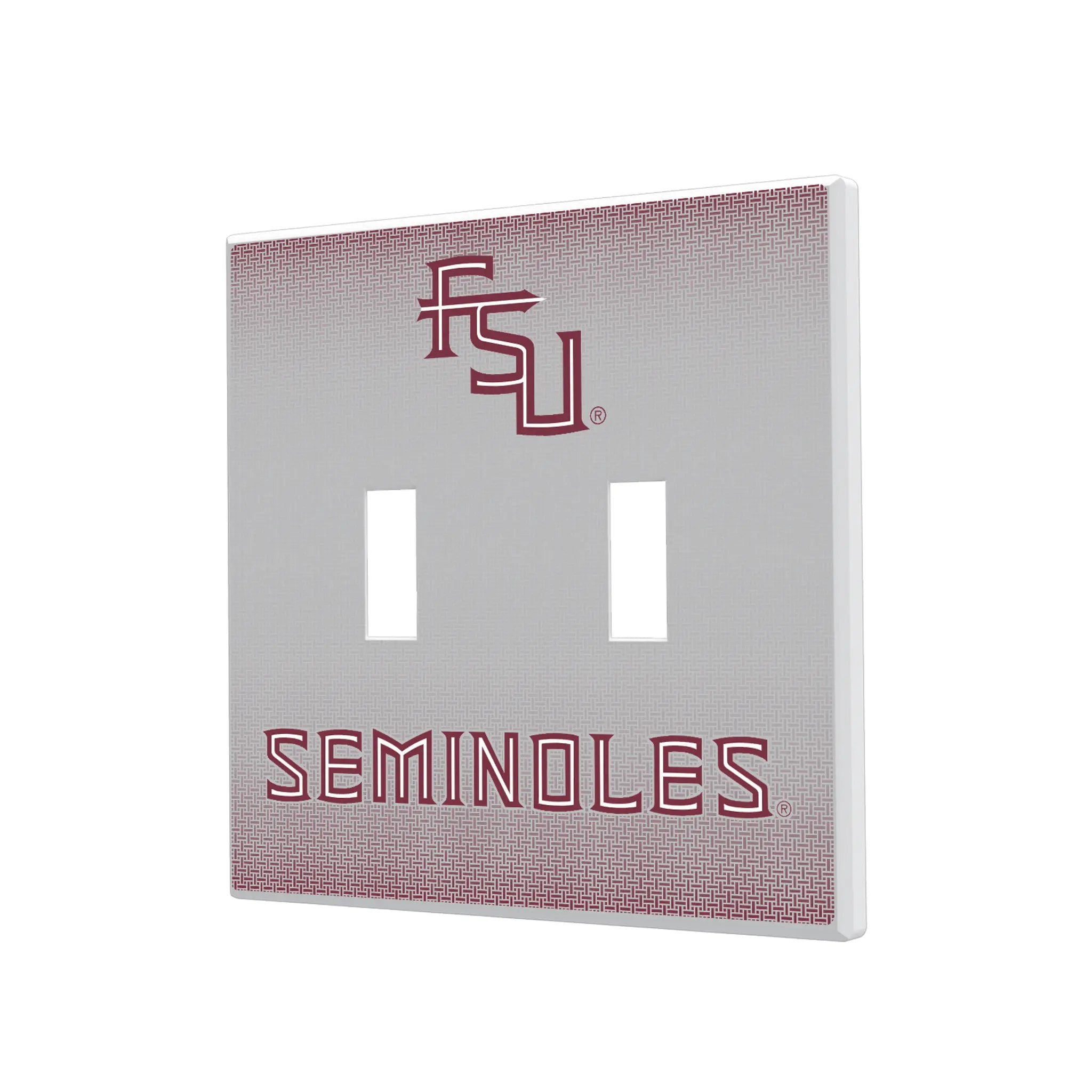 Florida State University Seminoles Athletic Wordmark Linen Hidden-Screw Light Switch Plate#Style_Double Toggle