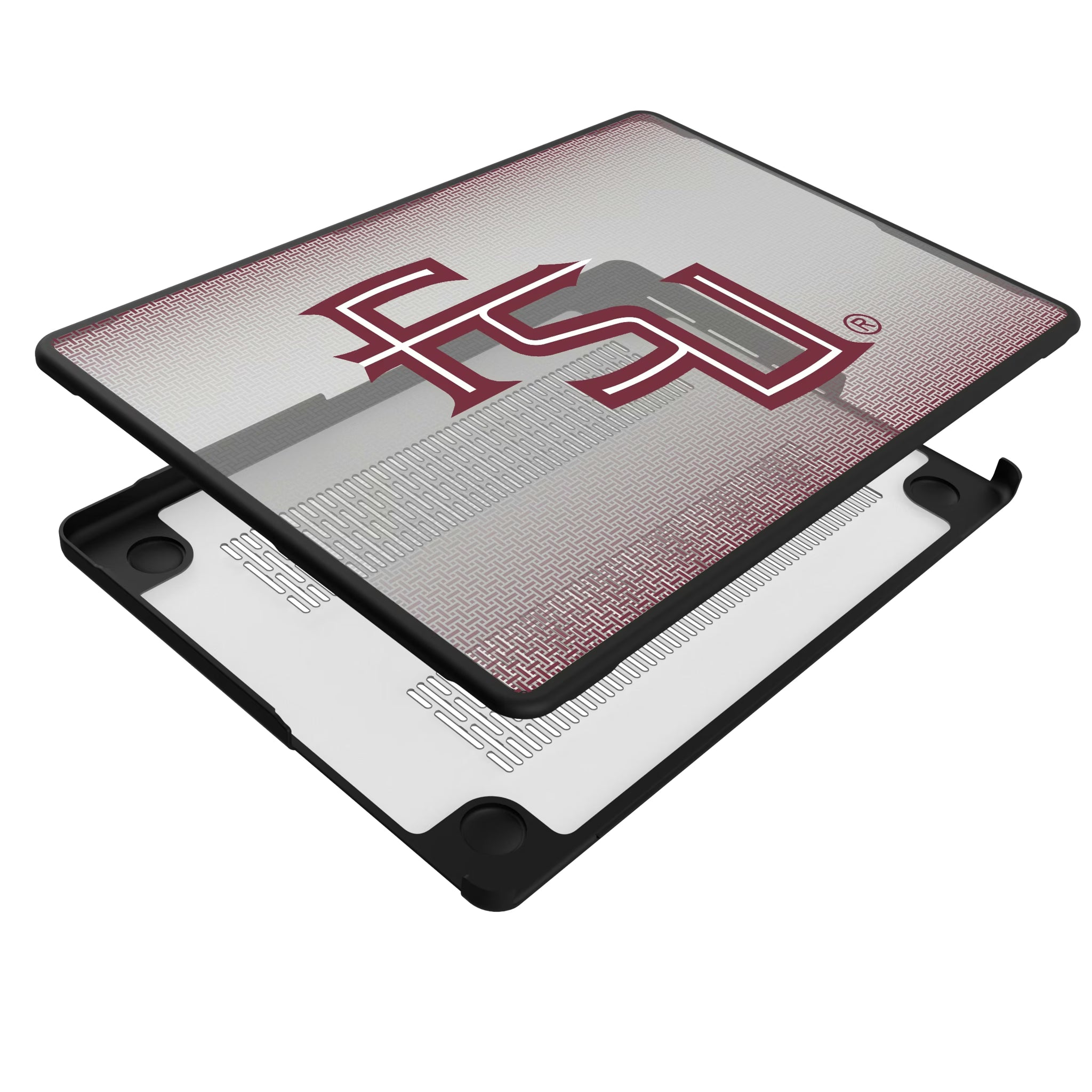 Florida State University Seminoles Athletic Wordmark Linen MacBook Laptop Case for Apple MacBook - Isometric View#Device_MacBook Pro (14-inch, 2021) / MacBook Pro (14-inch, 2023) / MacBook Pro (14-inch, 2024)