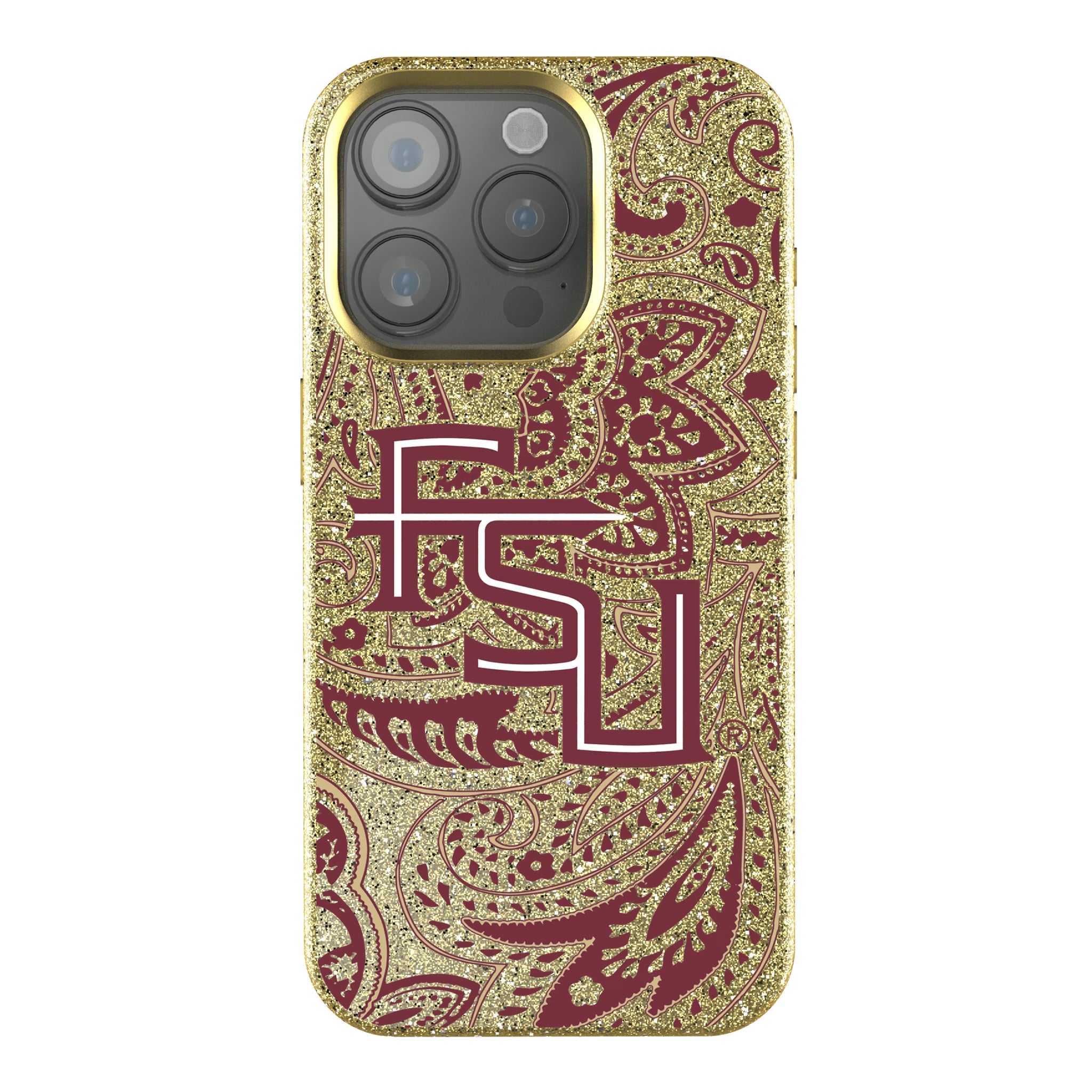 Florida State University Seminoles Athletic Wordmark Paisley iPhone Bling Phone Case for Apple iPhone