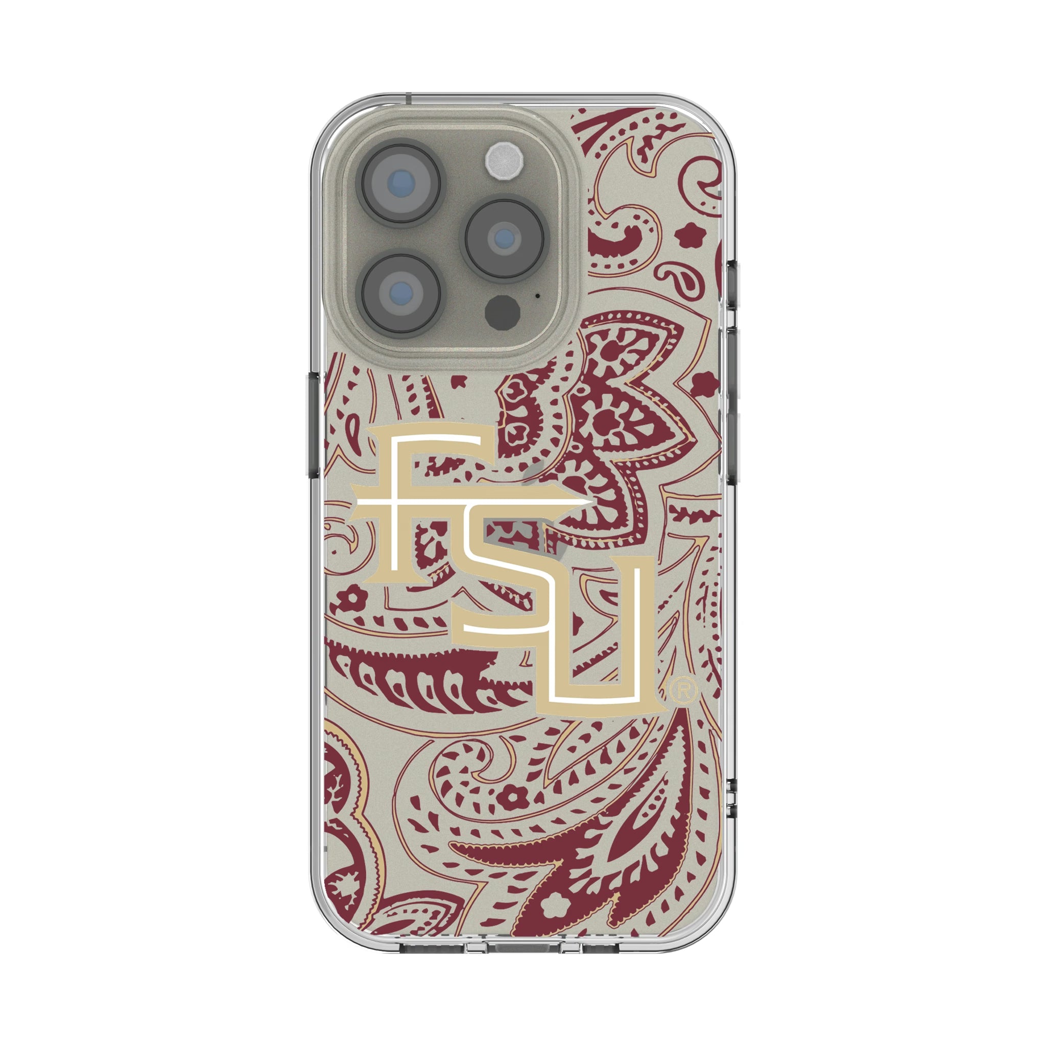 Florida State University Seminoles Athletic Wordmark Paisley iPhone Clear Phone Case for Apple iPhone