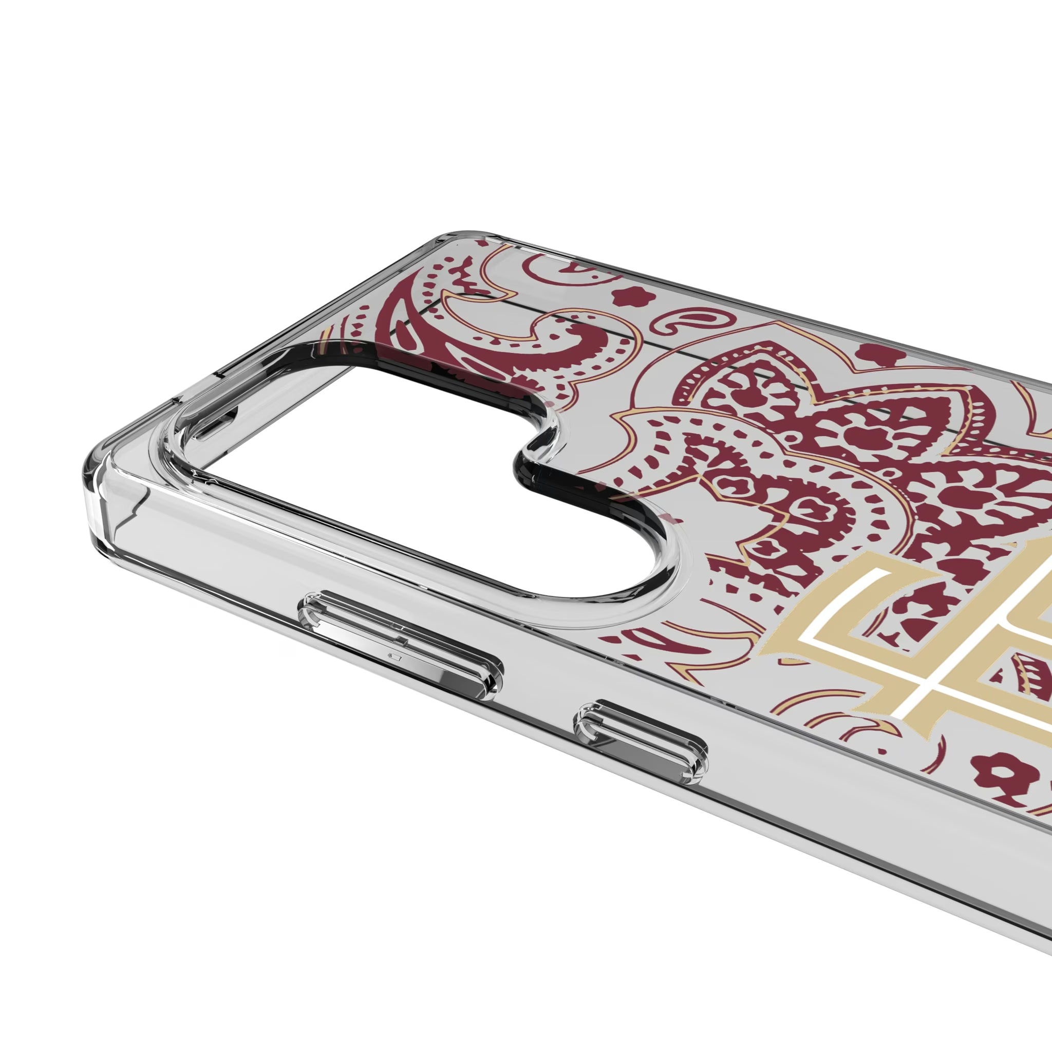 Florida State University Seminoles Athletic Wordmark Paisley Galaxy Clear Phone Case for Samsung Galaxy - Detail