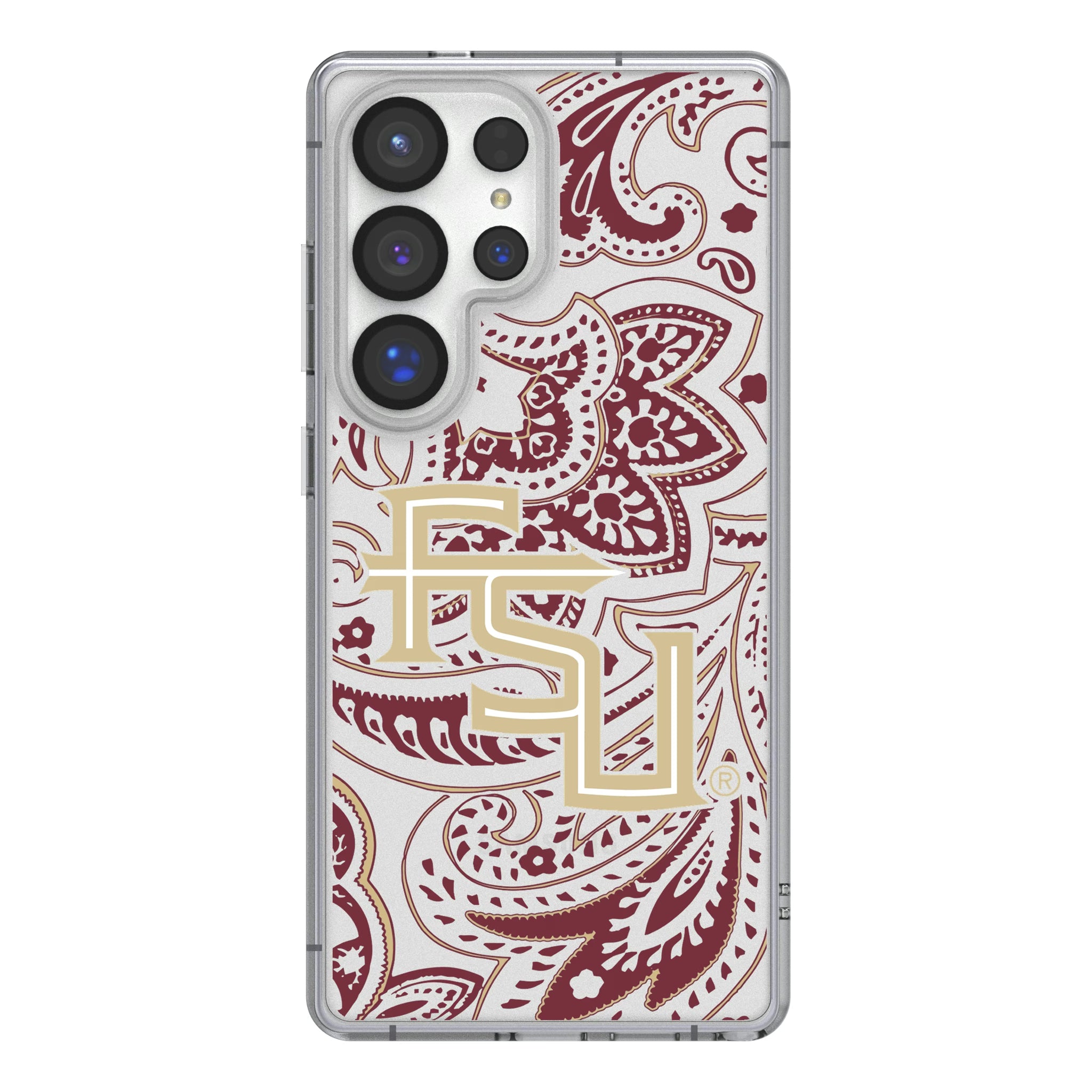 Florida State University Seminoles Athletic Wordmark Paisley Galaxy Clear Phone Case for Samsung Galaxy