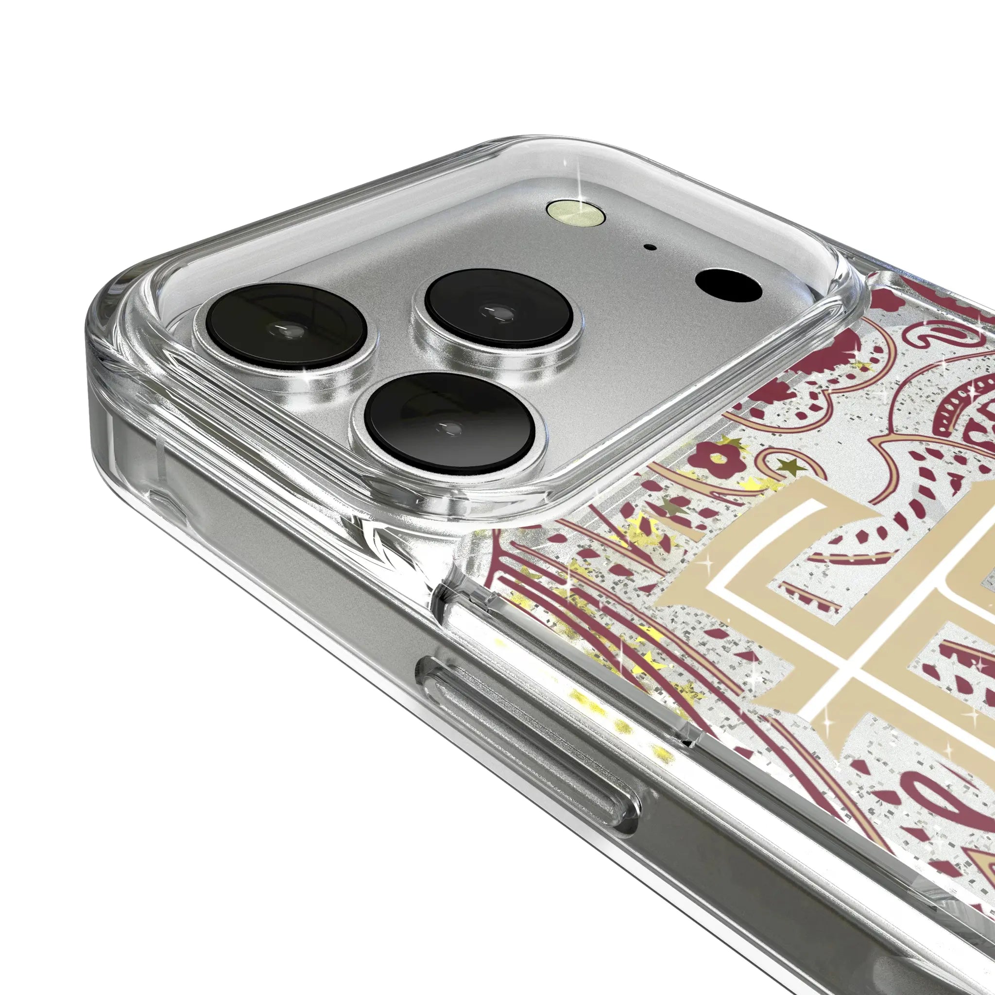 Florida State University Seminoles Athletic Wordmark Paisley iPhone Glitter Phone Case for Apple iPhone - Detail