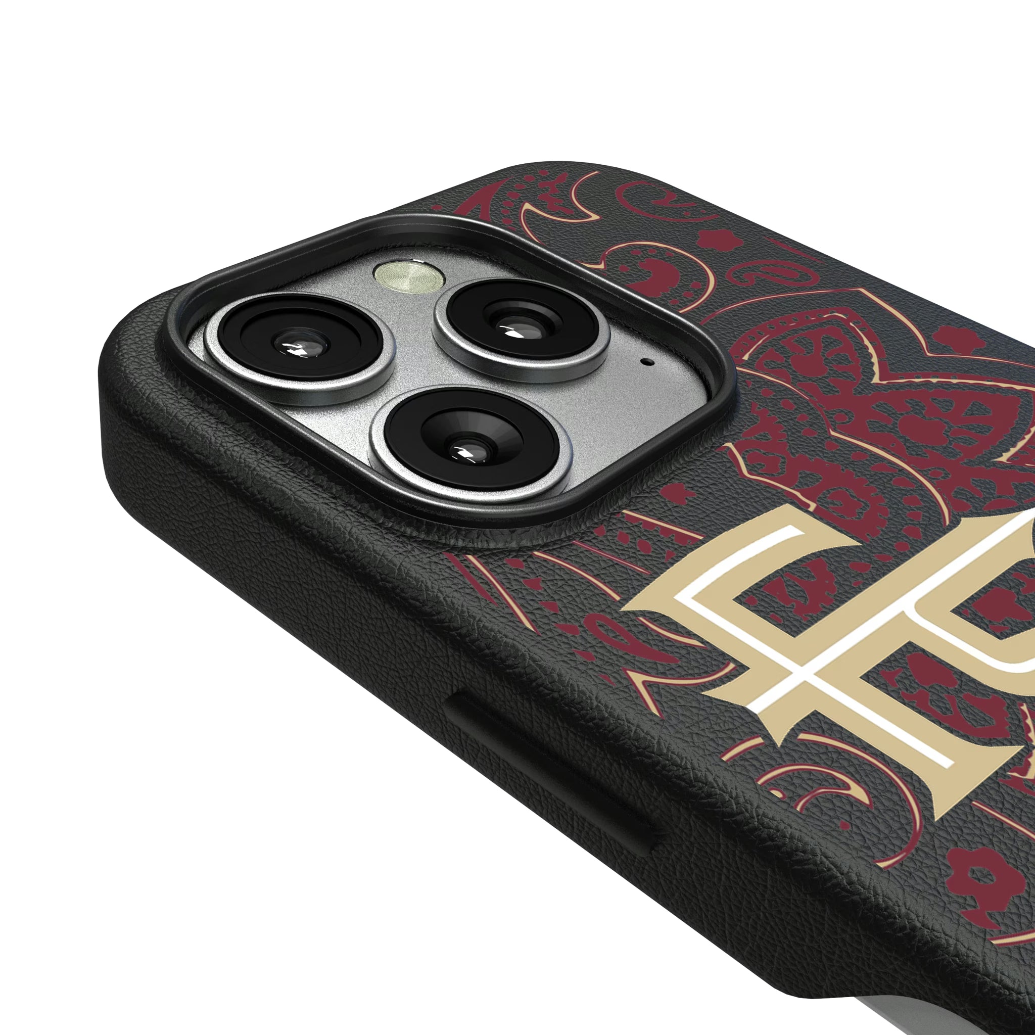 Florida State University Seminoles Athletic Wordmark Paisley iPhone MagSafe Compatible Phone Case for Apple iPhone - Detail