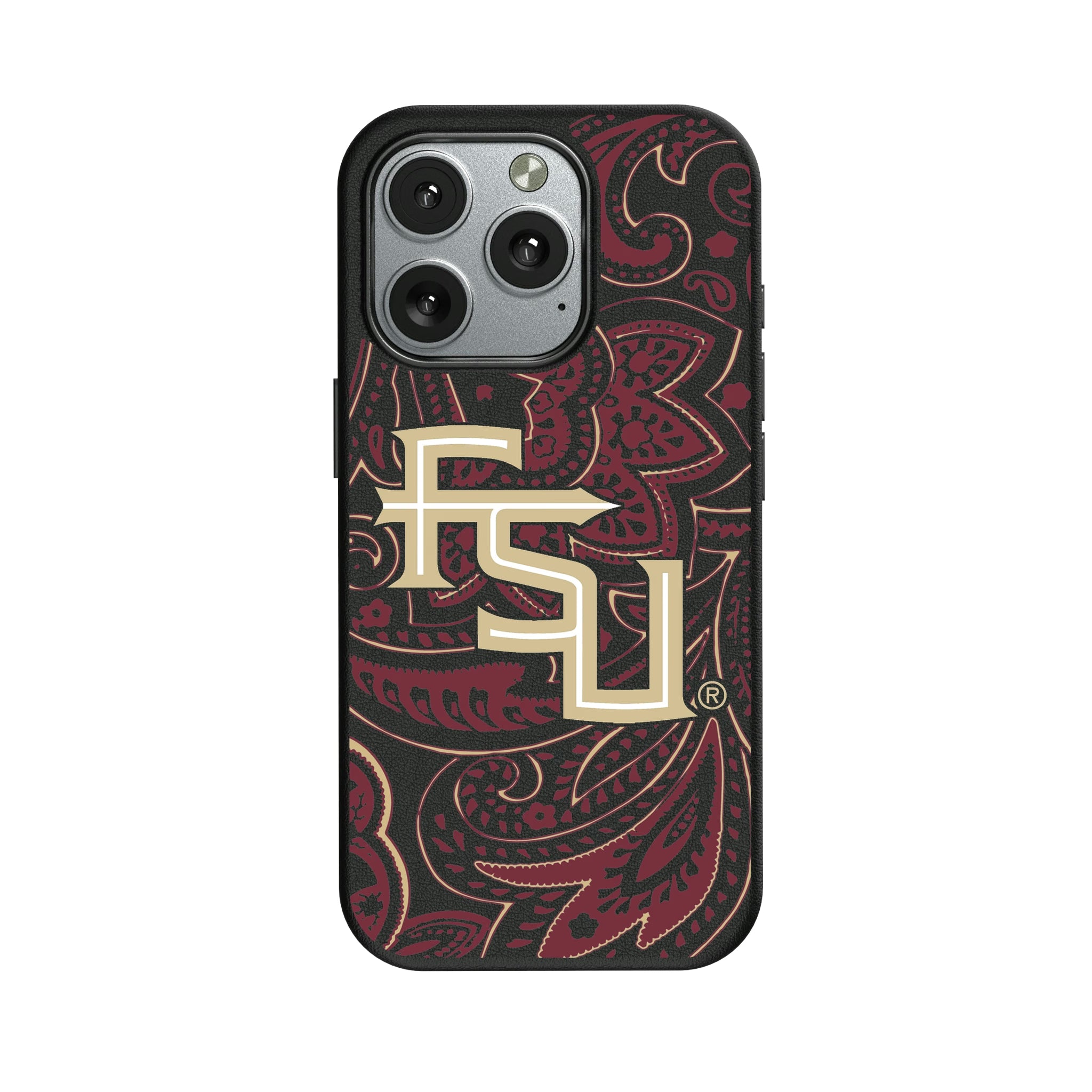 Florida State University Seminoles Athletic Wordmark Paisley iPhone MagSafe Compatible Phone Case for Apple iPhone