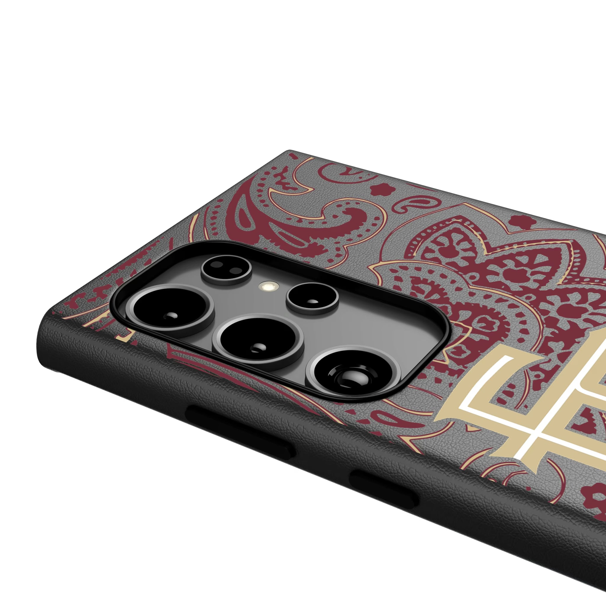 Florida State University Seminoles Athletic Wordmark Paisley Galaxy MagSafe Compatible Phone Case for Samsung Galaxy - Detail