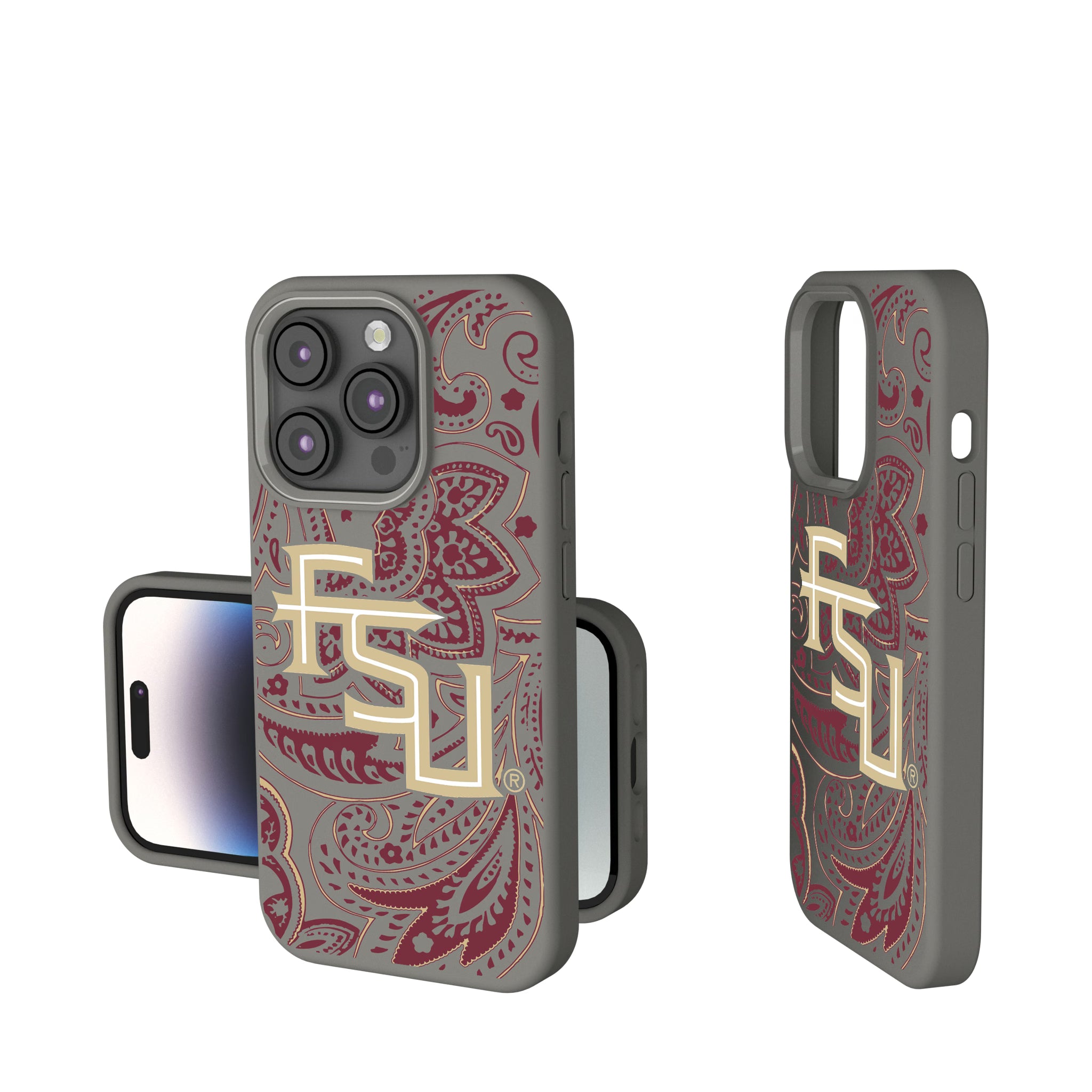 Florida State University Seminoles Athletic Wordmark Paisley iPhone Soft Touch Phone Case for Apple iPhone