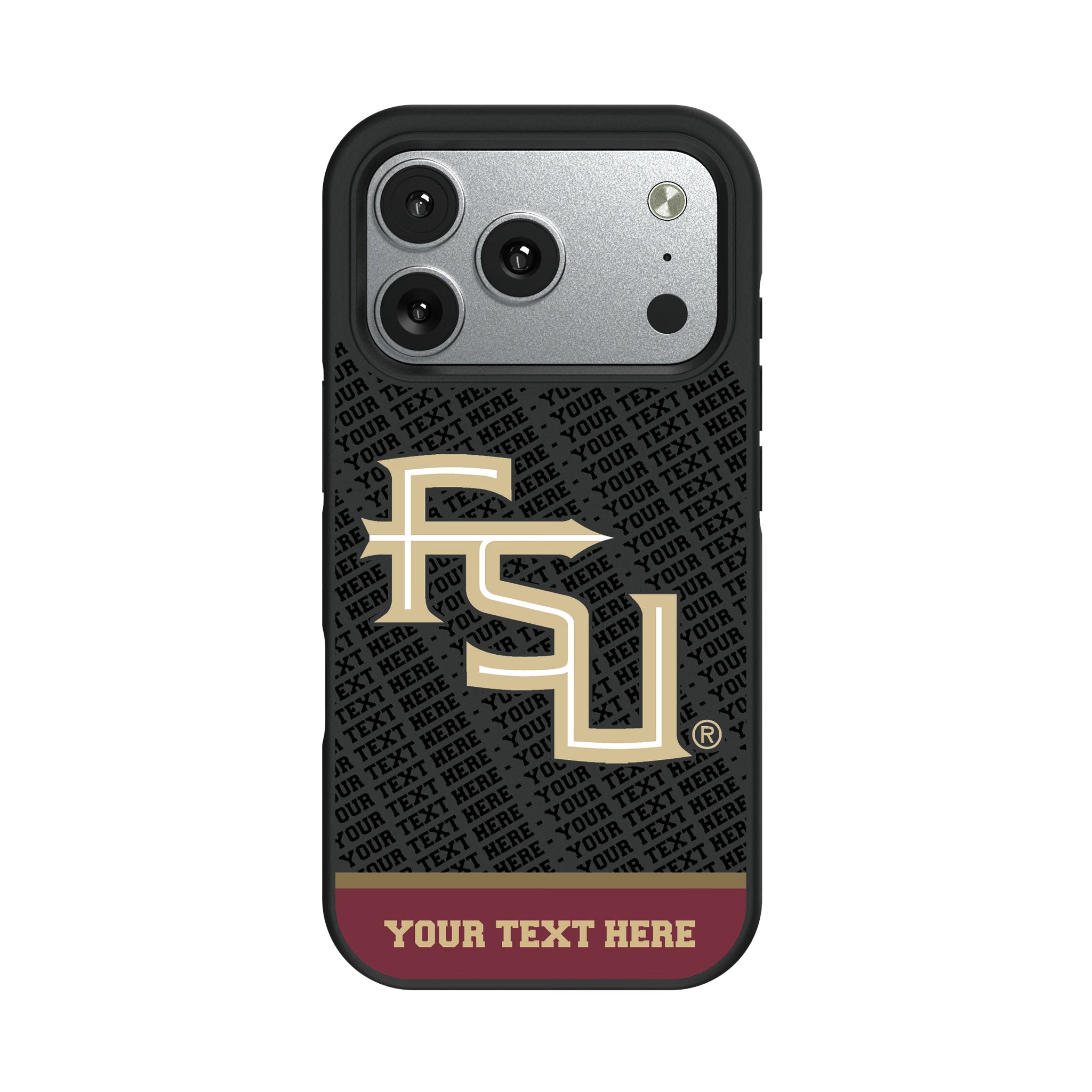 Florida State University Seminoles Athletic Wordmark Personalized EndZone Plus iPhone Bump Phone Case for Apple iPhone#Device_iPhone 17 Pro