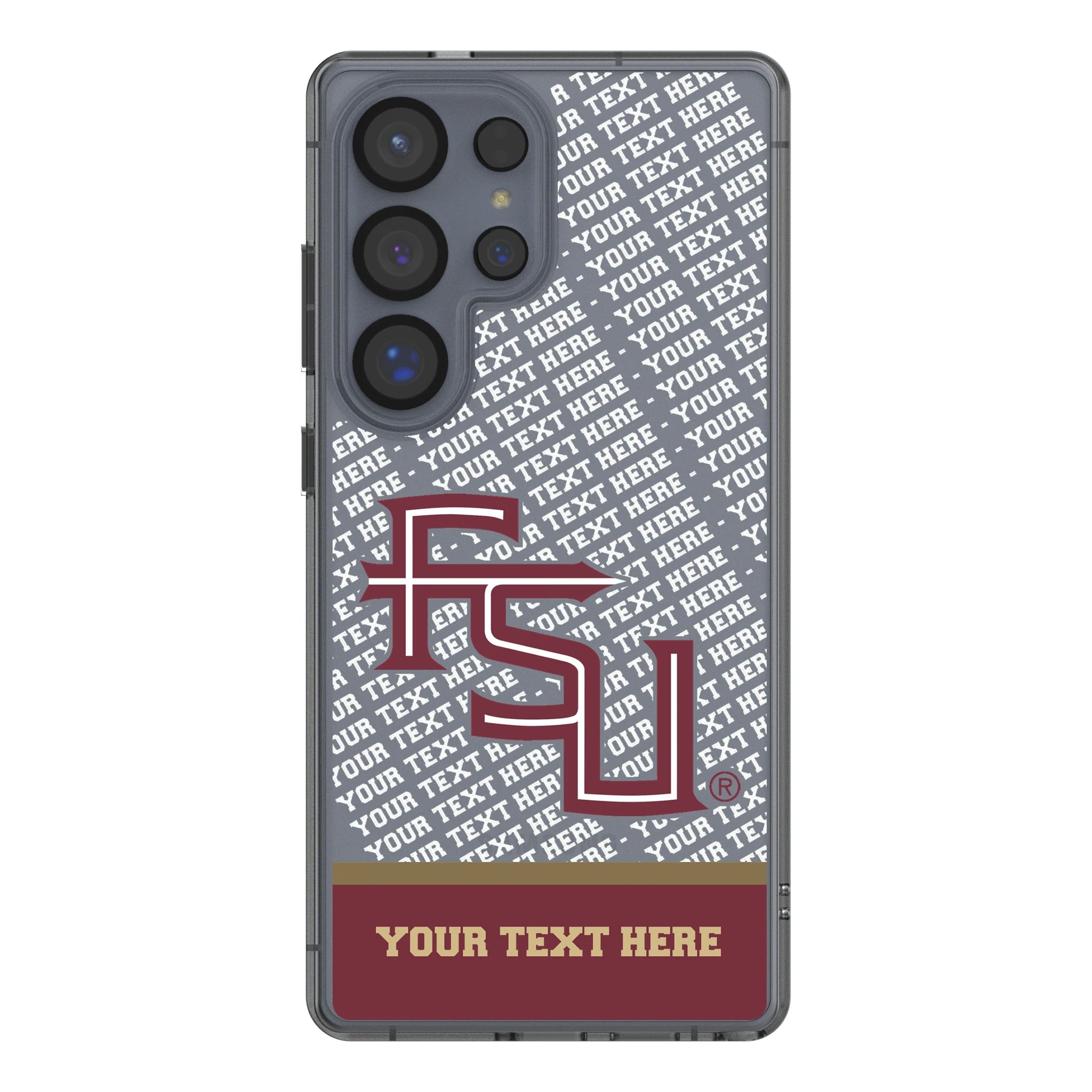 Florida State University Seminoles Athletic Wordmark Personalized EndZone Plus Galaxy Clear Phone Case for Samsung Galaxy
