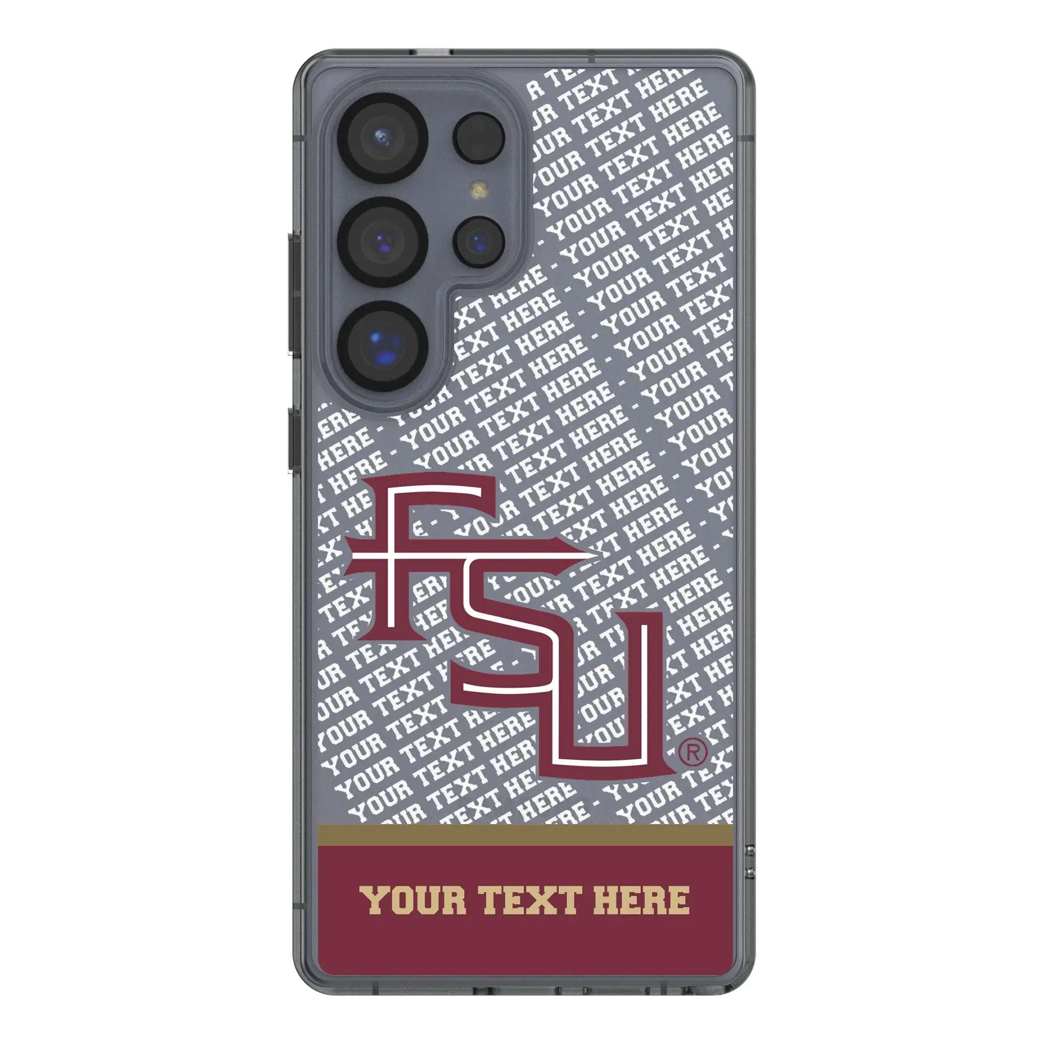 Florida State University Seminoles Athletic Wordmark Personalized EndZone Plus Galaxy Clear Phone Case for Samsung Galaxy#Device_Galaxy S25 Ultra